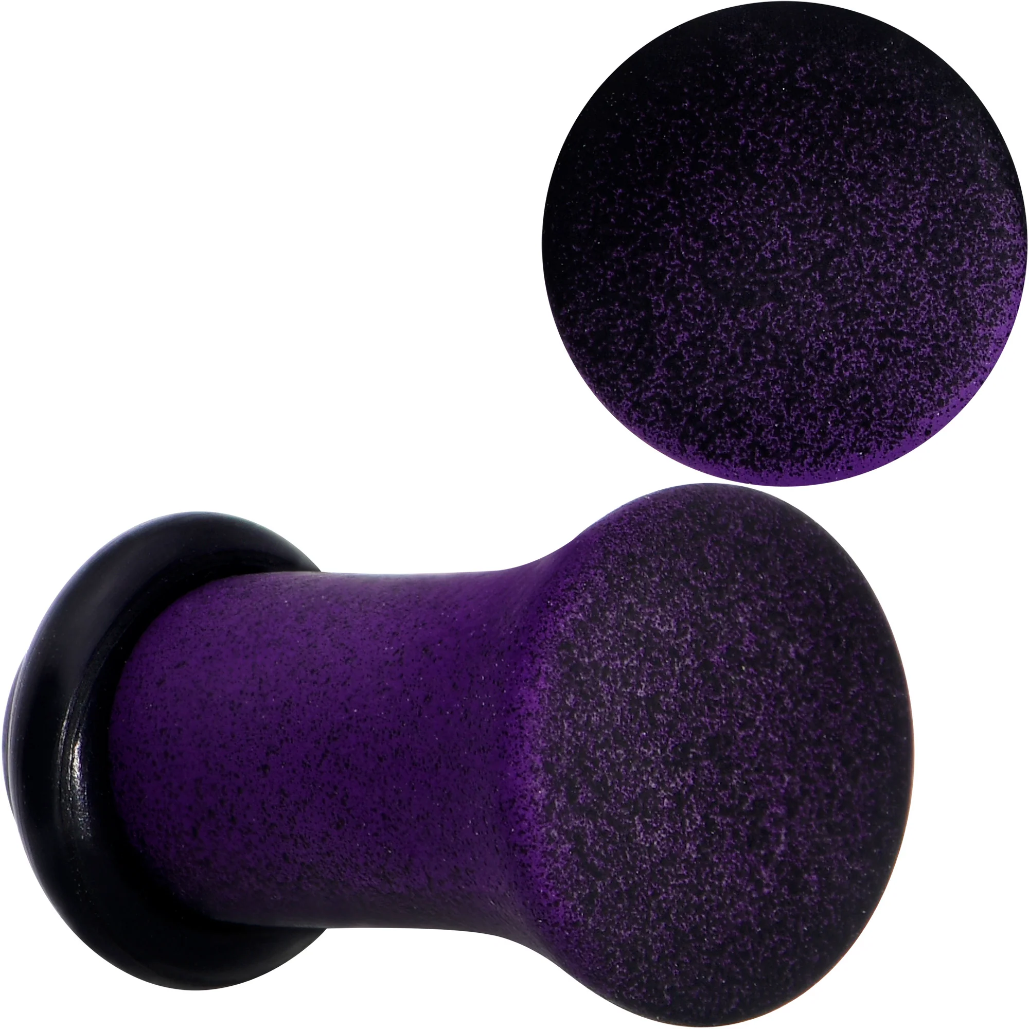 Black Purple Ombre Matte Acrylic Single Flare Plug Set Sizes 2mm-12mm - Image 10
