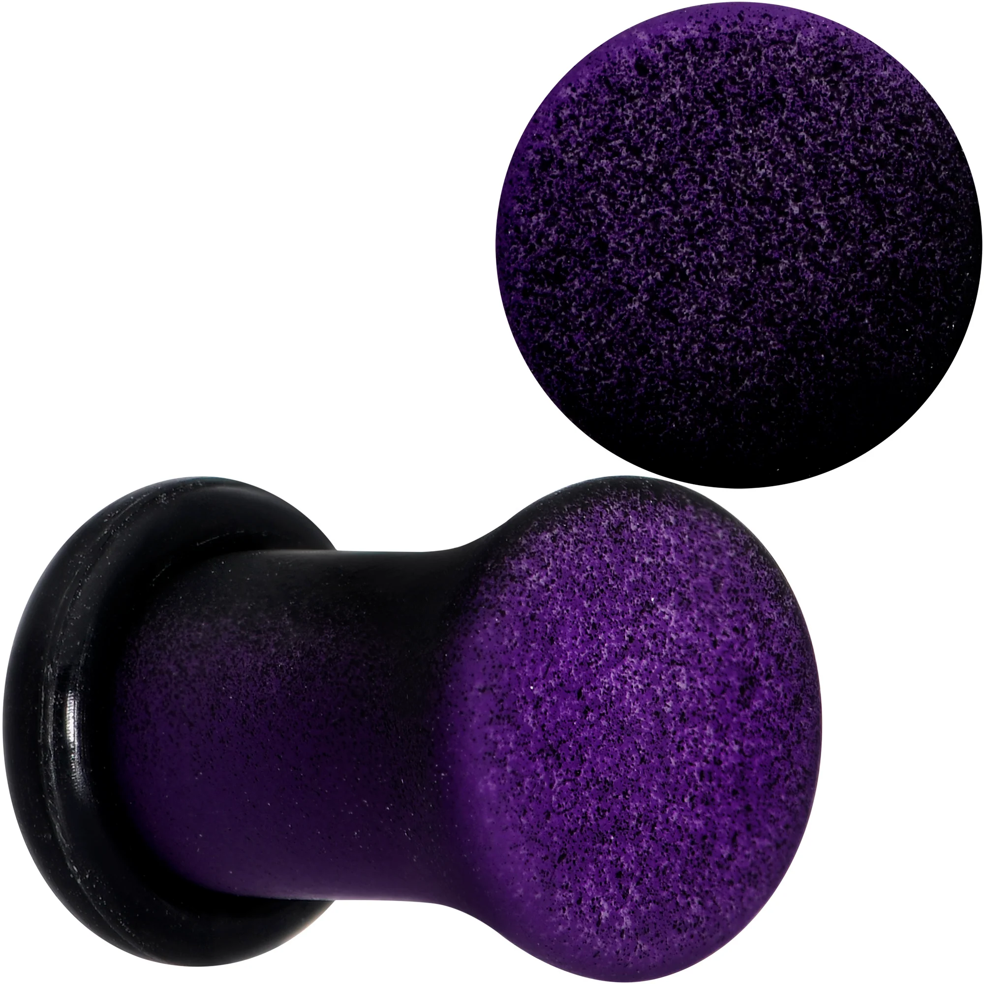 Black Purple Ombre Matte Acrylic Single Flare Plug Set Sizes 2mm-12mm - Image 11