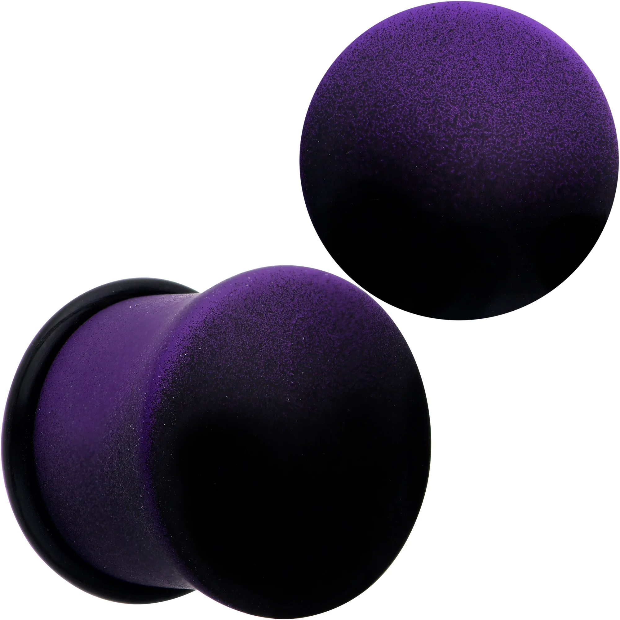Black Purple Ombre Matte Acrylic Single Flare Plug Set Sizes 2mm-12mm - Image 13