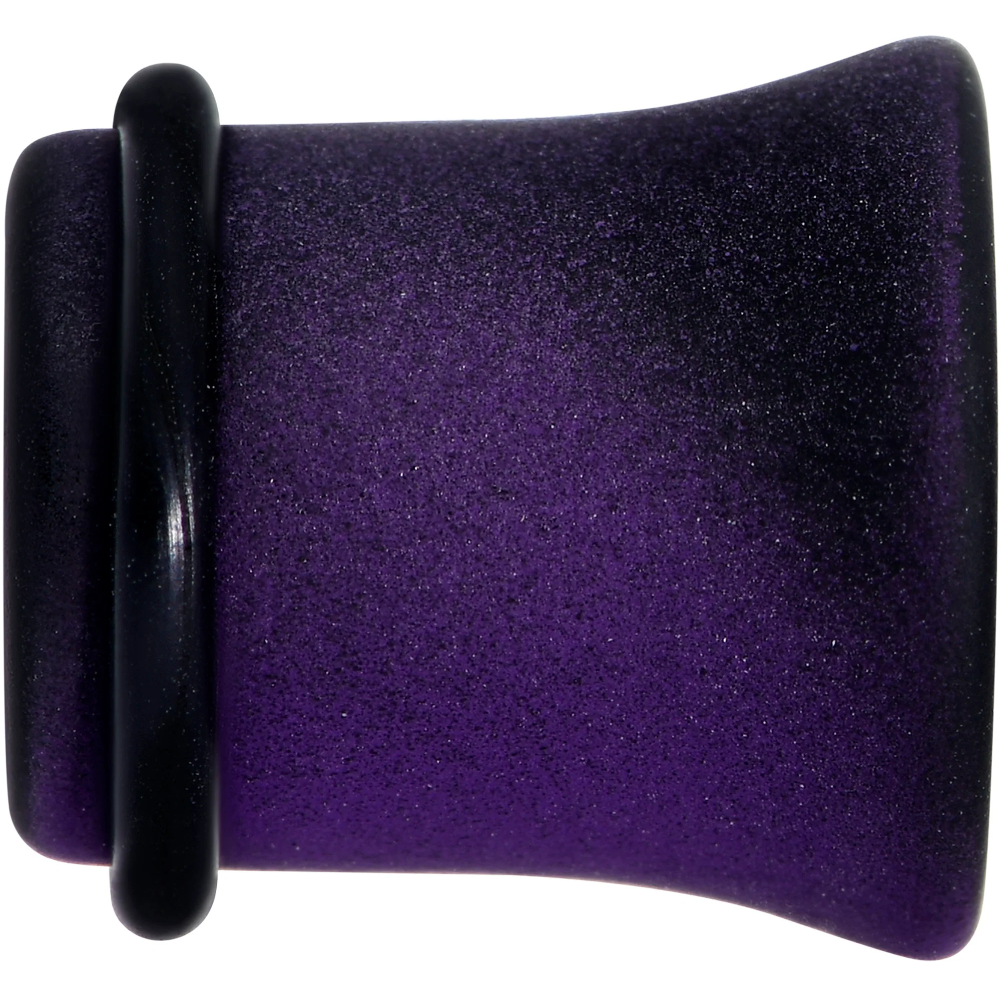 Black Purple Ombre Matte Acrylic Single Flare Plug Set Sizes 2mm-12mm - Image 4
