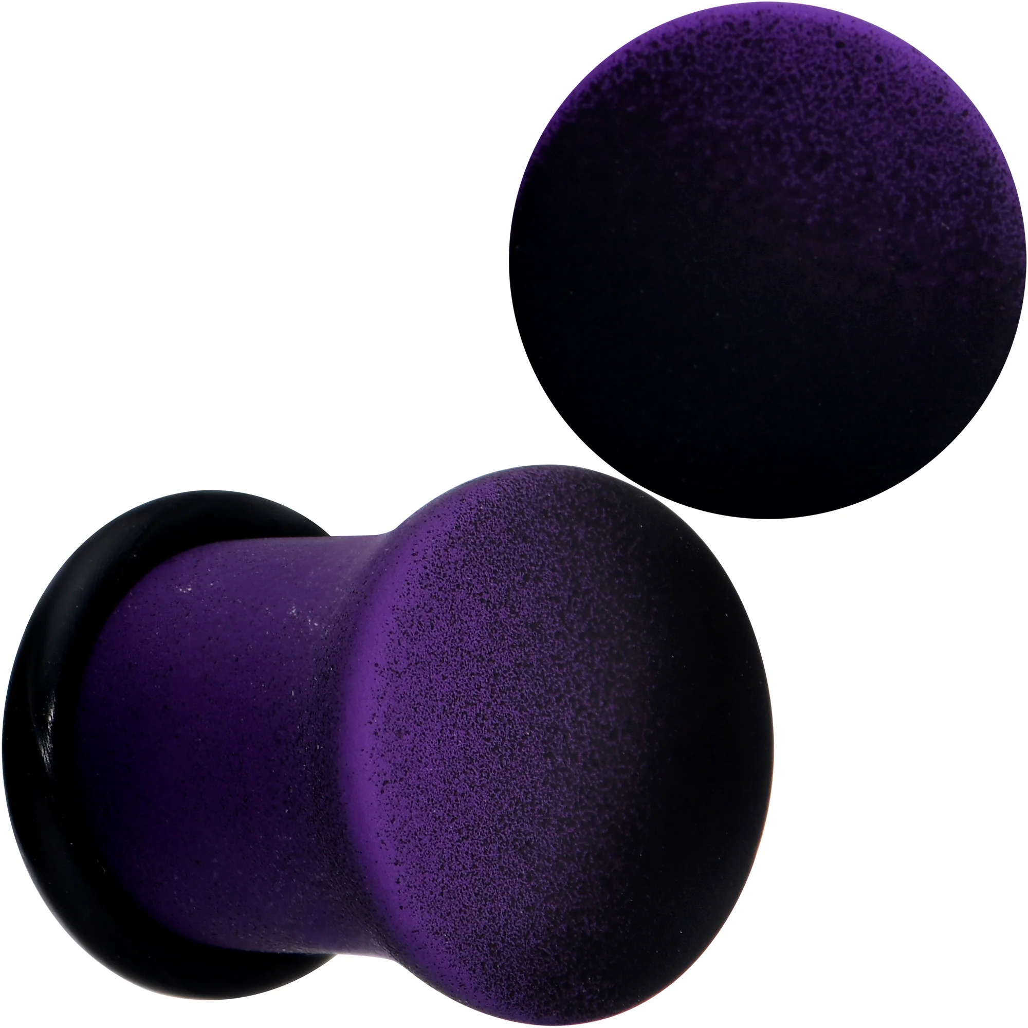 Black Purple Ombre Matte Acrylic Single Flare Plug Set Sizes 2mm-12mm - Image 5