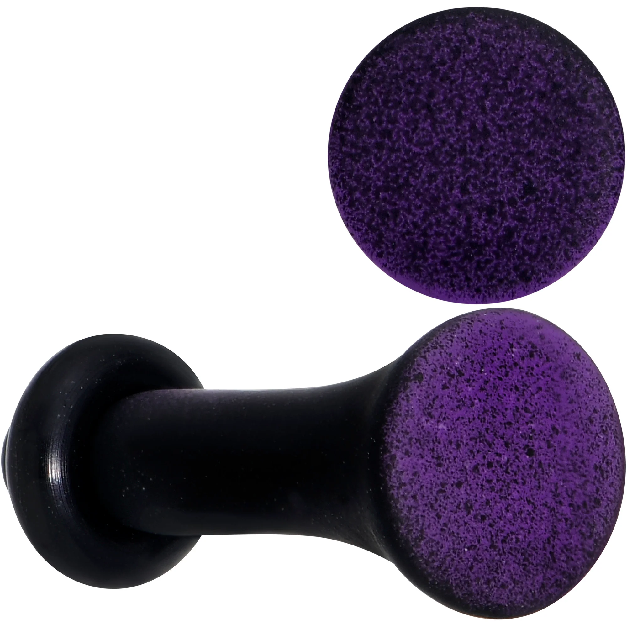 Black Purple Ombre Matte Acrylic Single Flare Plug Set Sizes 2mm-12mm - Image 7