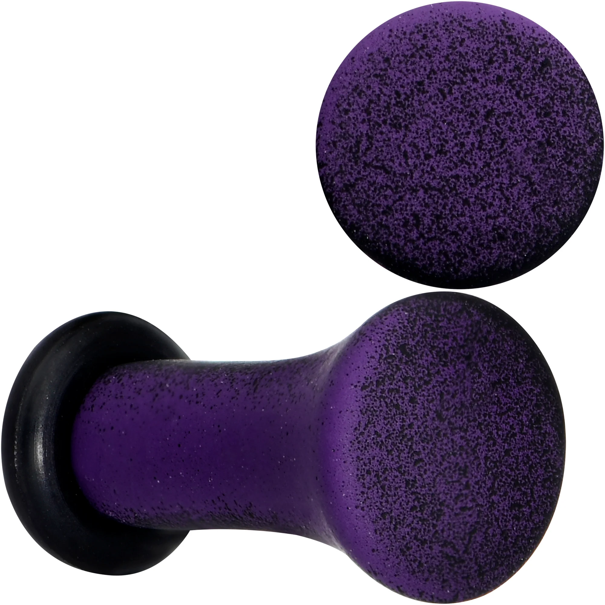 Black Purple Ombre Matte Acrylic Single Flare Plug Set Sizes 2mm-12mm - Image 8