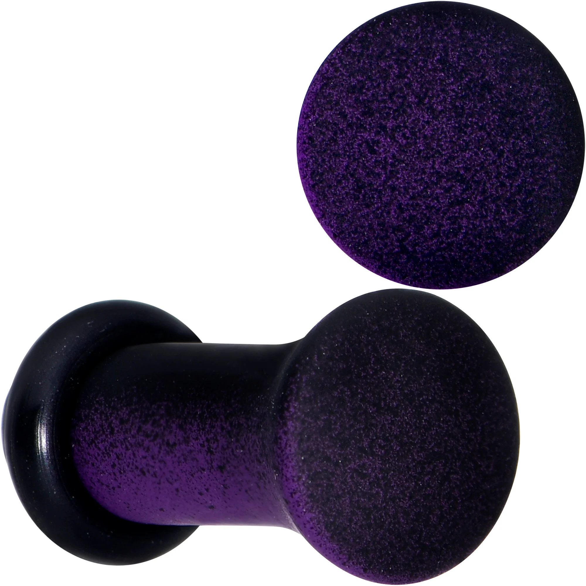 Black Purple Ombre Matte Acrylic Single Flare Plug Set Sizes 2mm-12mm - Image 9