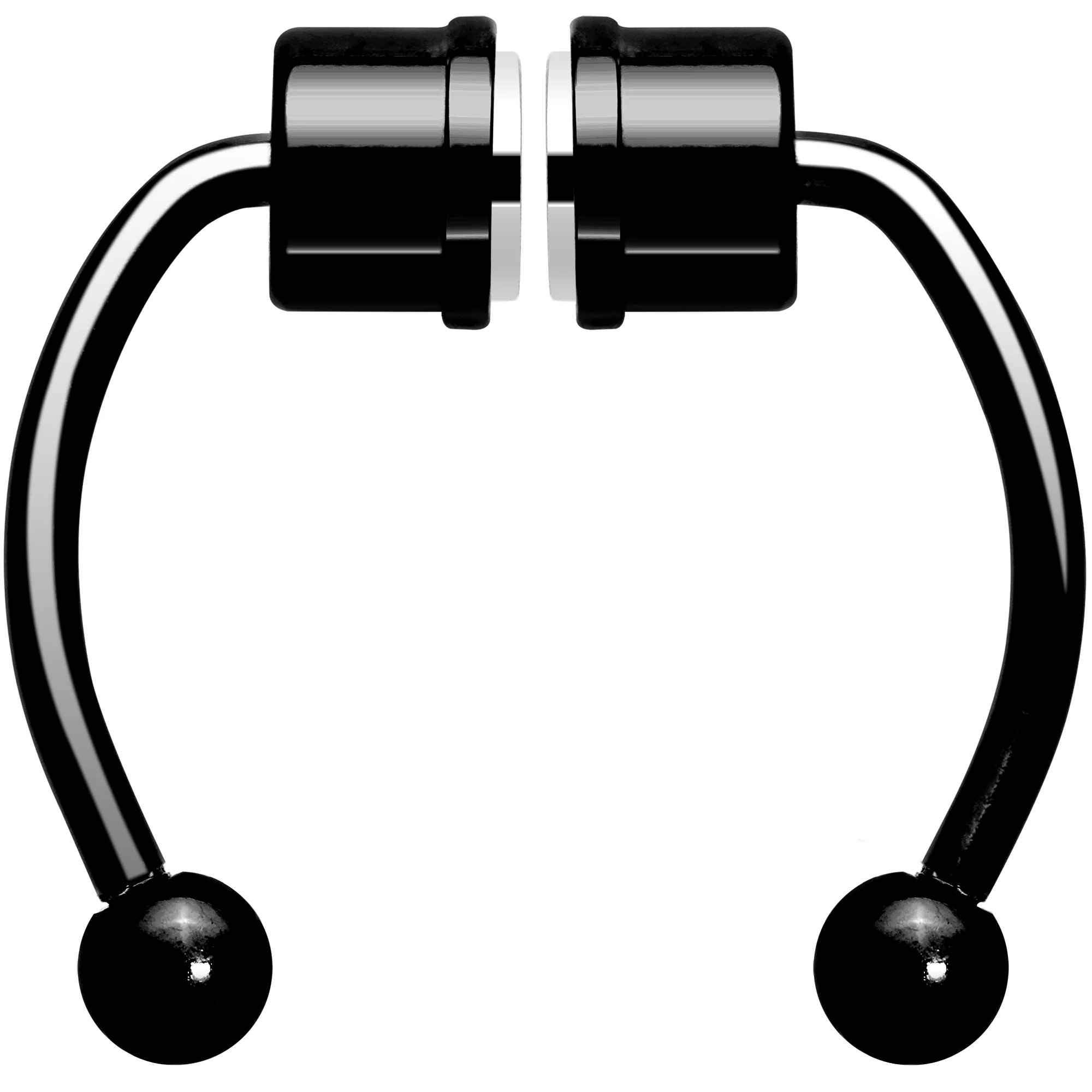 Black PVD Magnetic Septum Ring Horseshoe Non-Pierced Fake Nose Ring Set - Image 3