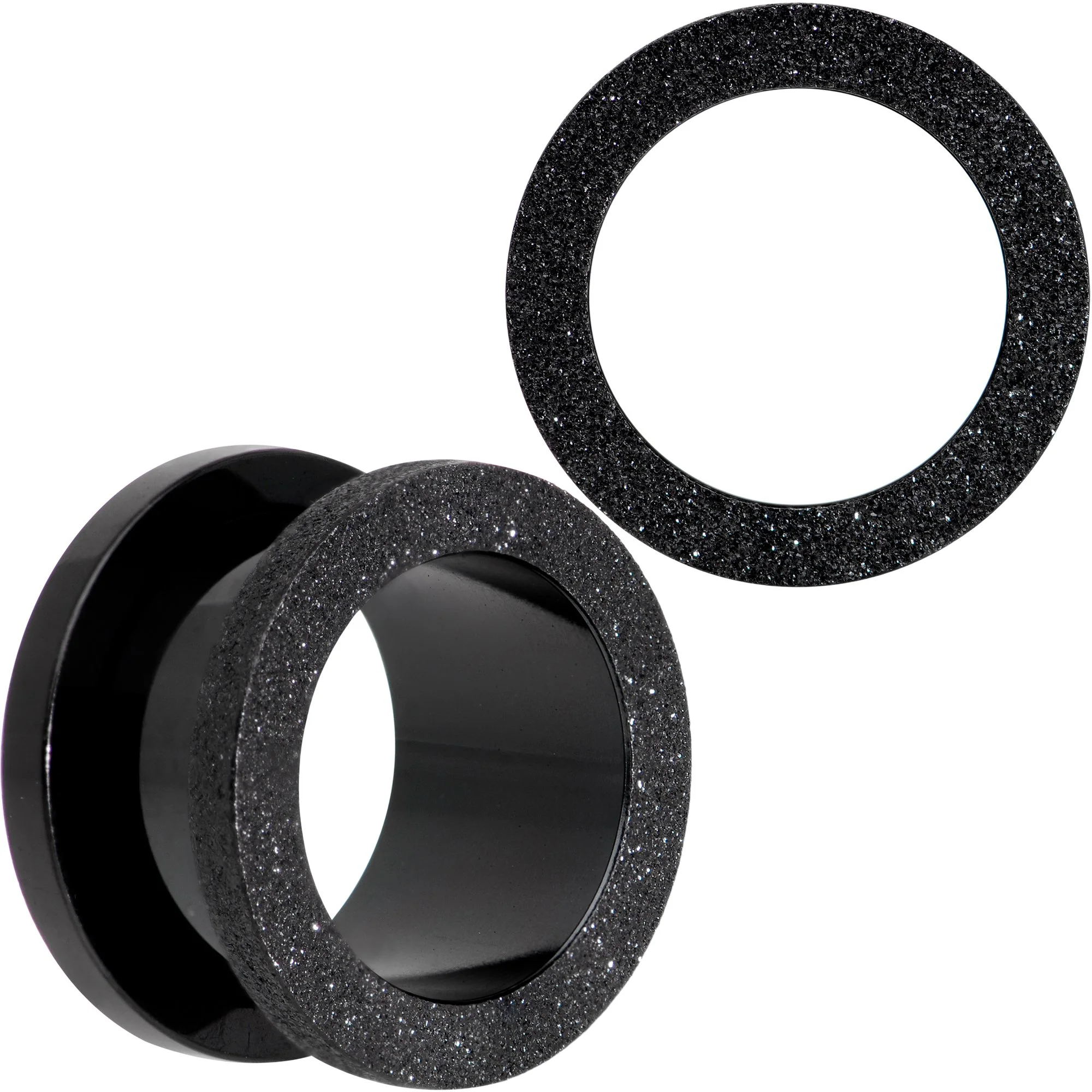 Black PVD Sandblasted Screw Fit Tunnel Plug Set 5mm to 16mm - Image 11