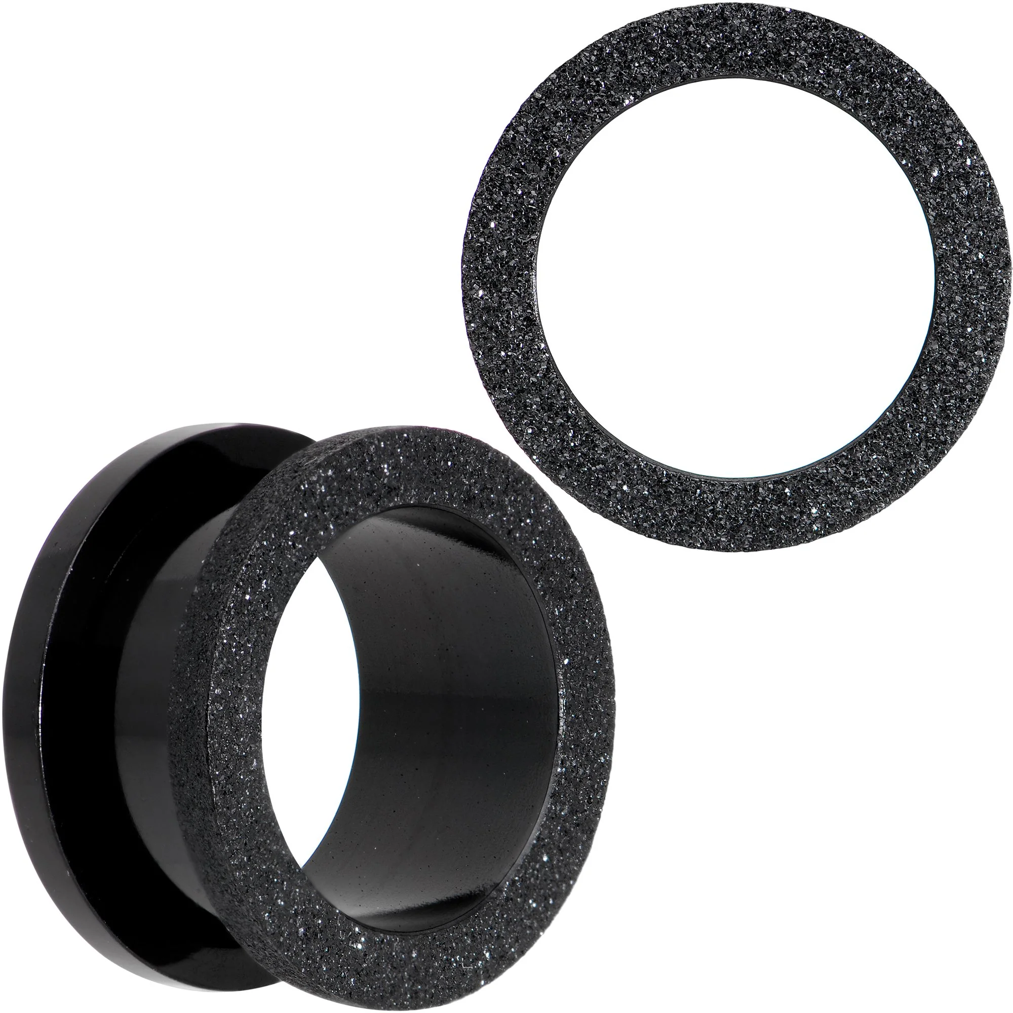 Black PVD Sandblasted Screw Fit Tunnel Plug Set 5mm to 16mm - Image 12
