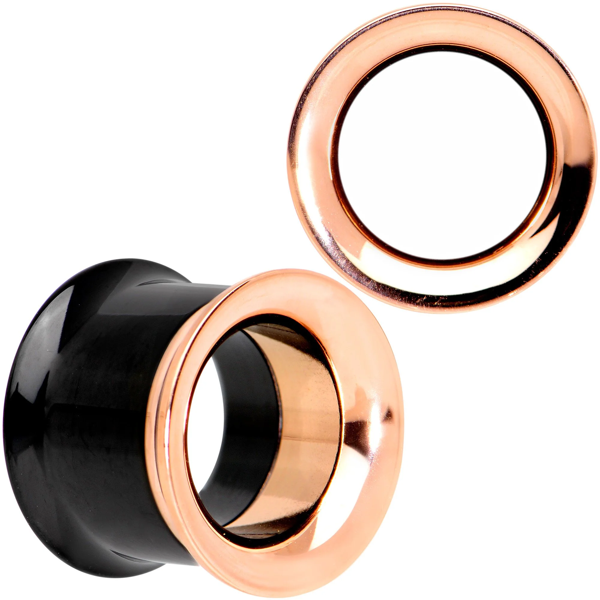 Black Rose Gold PVD Two Tone Screw Fit Tunnel Plug Set 3mm to 16mm - Image 12