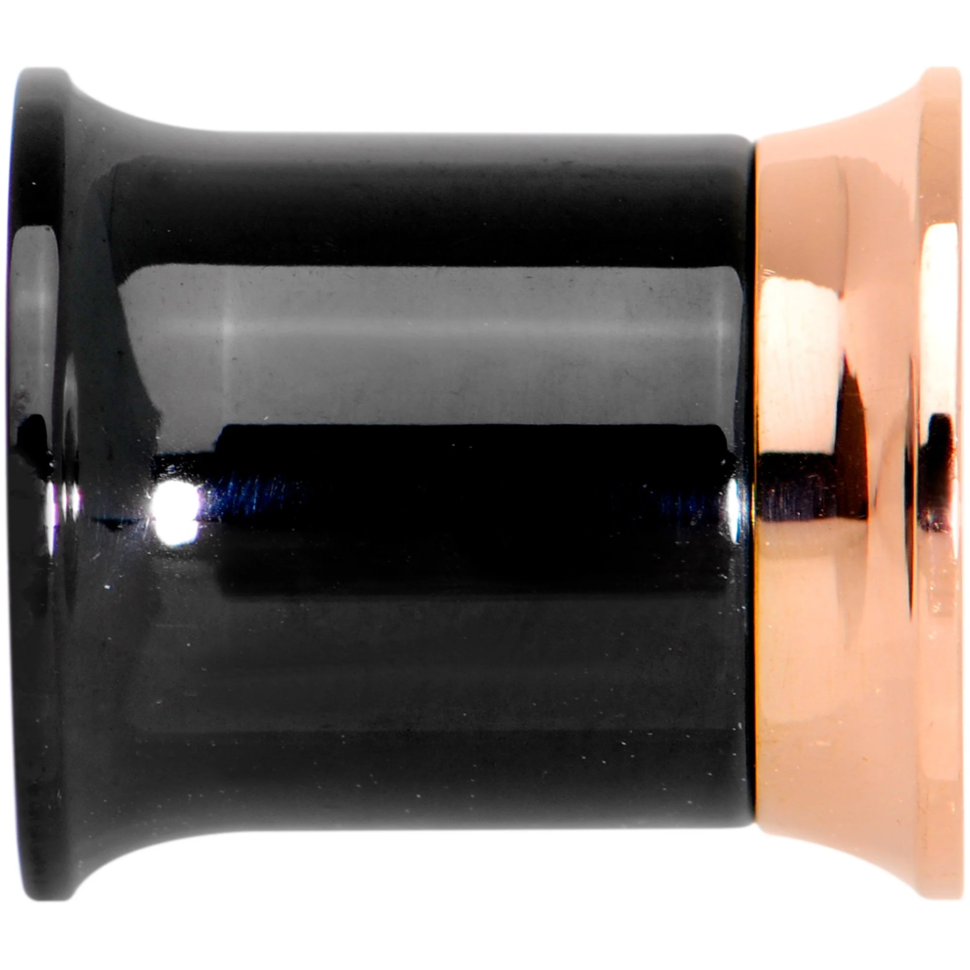 Black Rose Gold PVD Two Tone Screw Fit Tunnel Plug Set 3mm to 16mm - Image 4