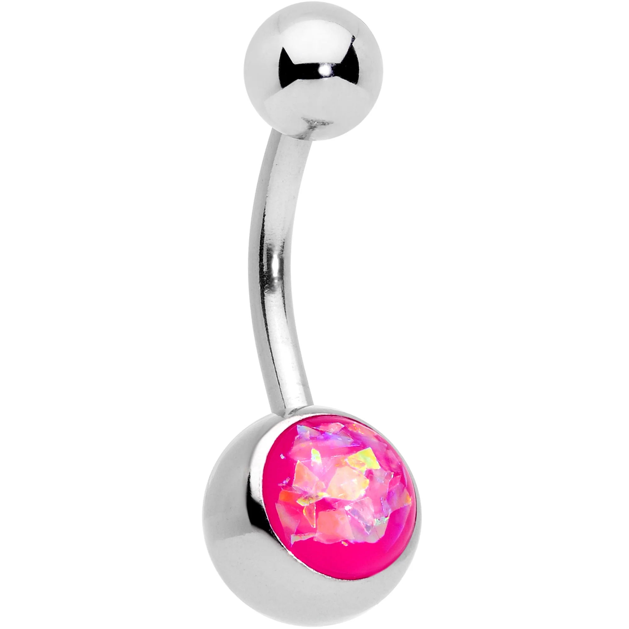 Black Skull Heart Pink Faux Opal Halloween Belly Ring Set of 4 - Image 3
