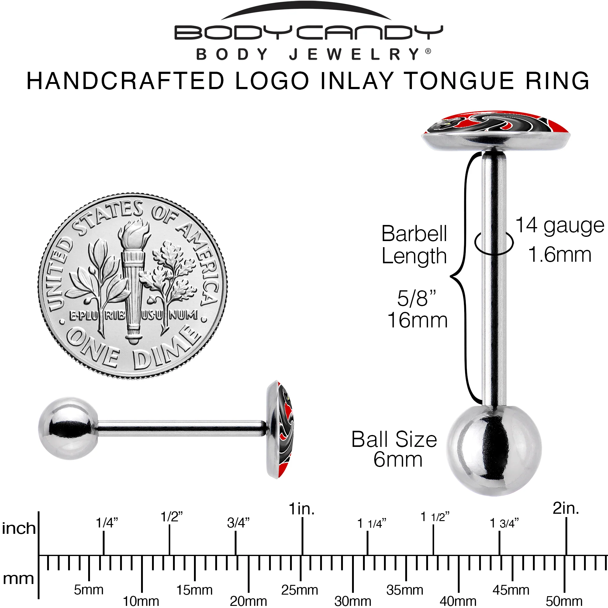 Black Snake Barbell Tongue Ring by Onyx O - Image 5