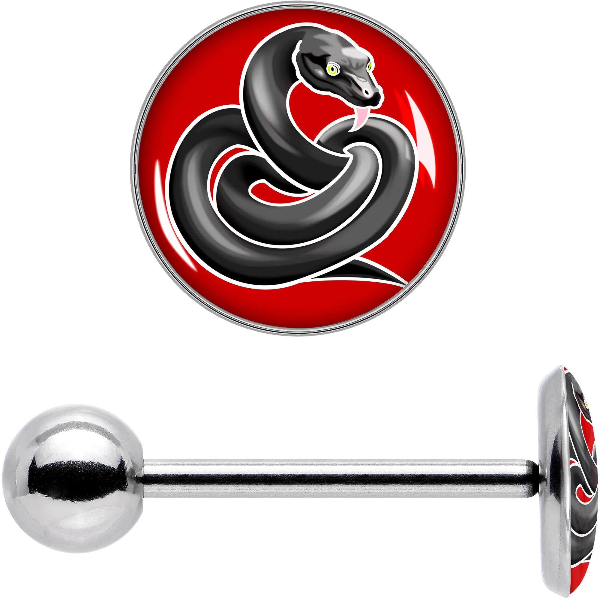 Black Snake Barbell Tongue Ring by Onyx O - Image 7
