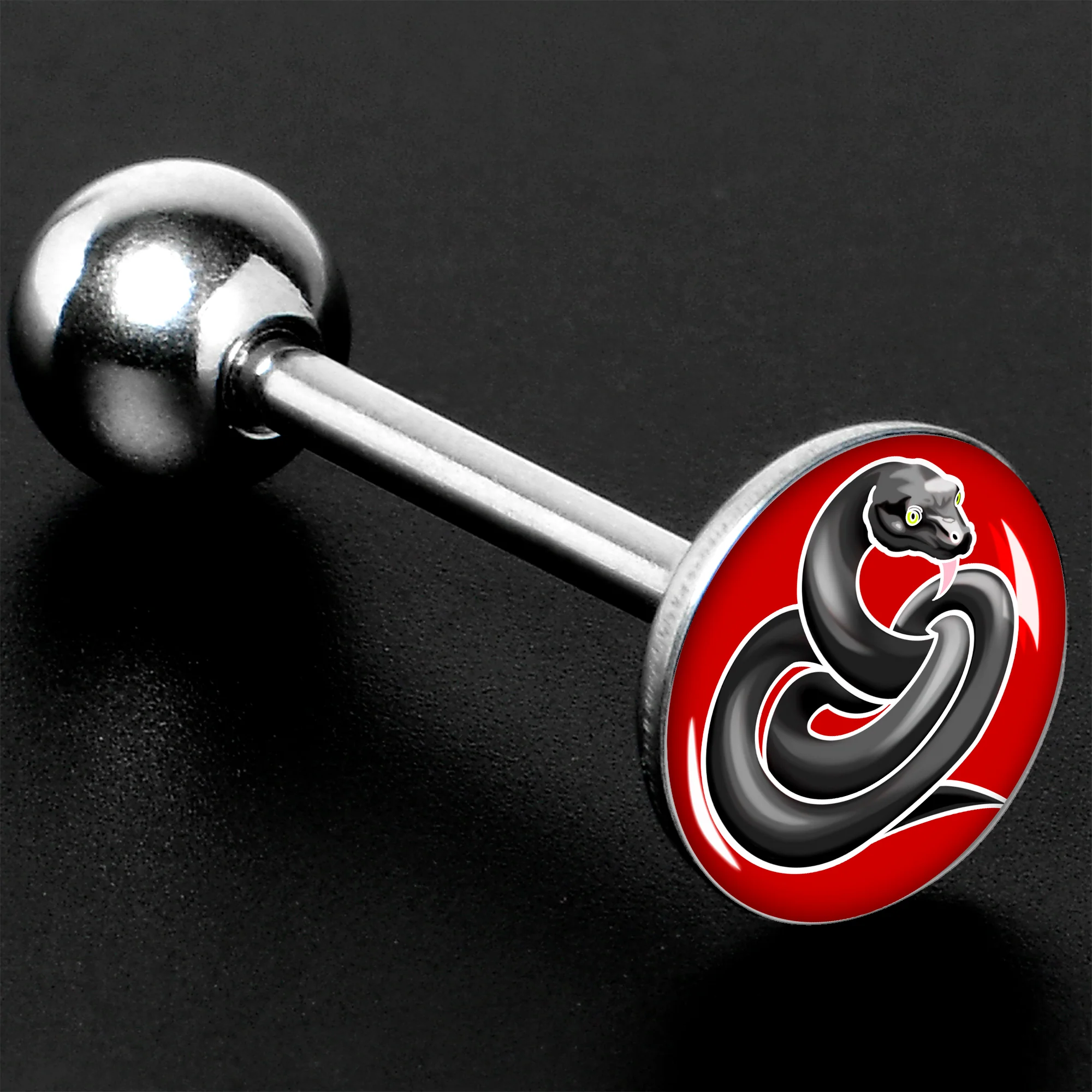 Black Snake Barbell Tongue Ring by Onyx O - Image 8