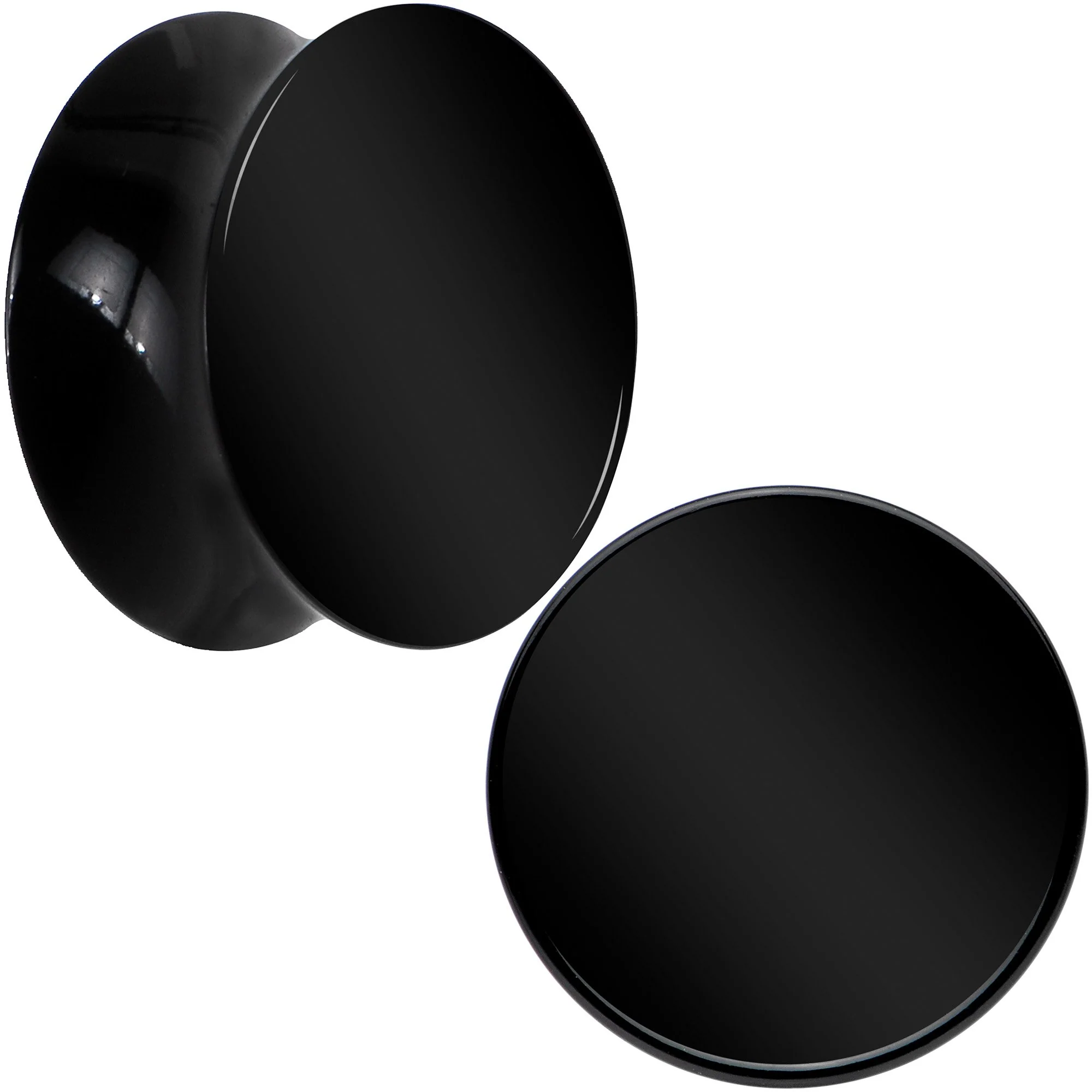 Black UV Acrylic Saddle Plug Set 5mm to 25mm - Image 9
