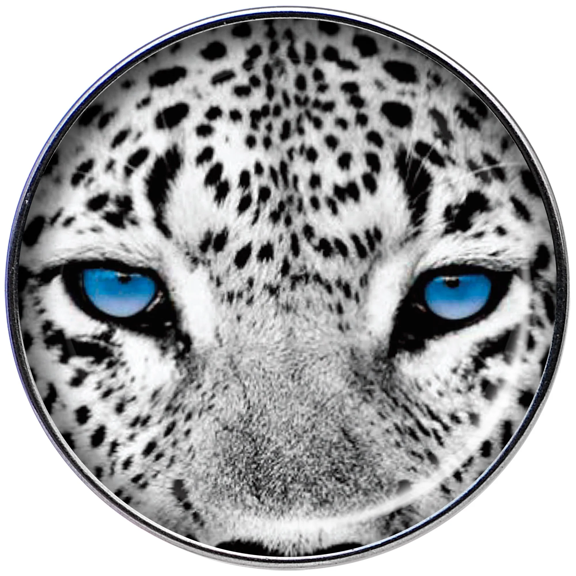 Black White Leopard Eyes Barbell Tongue Ring - Image 2