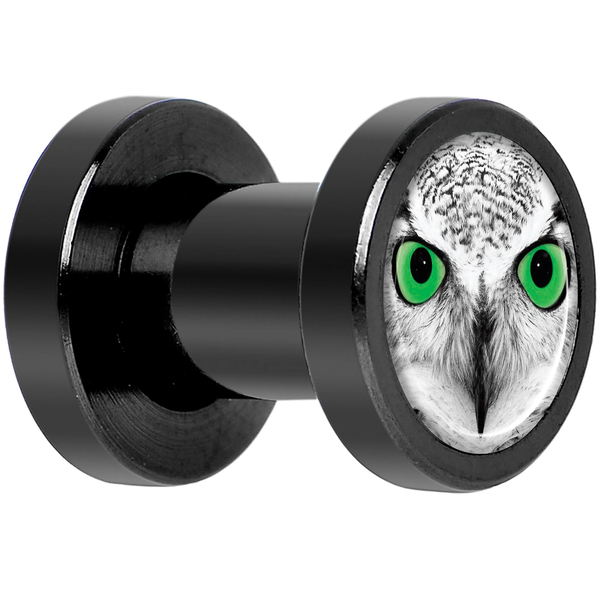 Black White Owl Black Anodized Screw Fit Plug Set 4G - Image 2