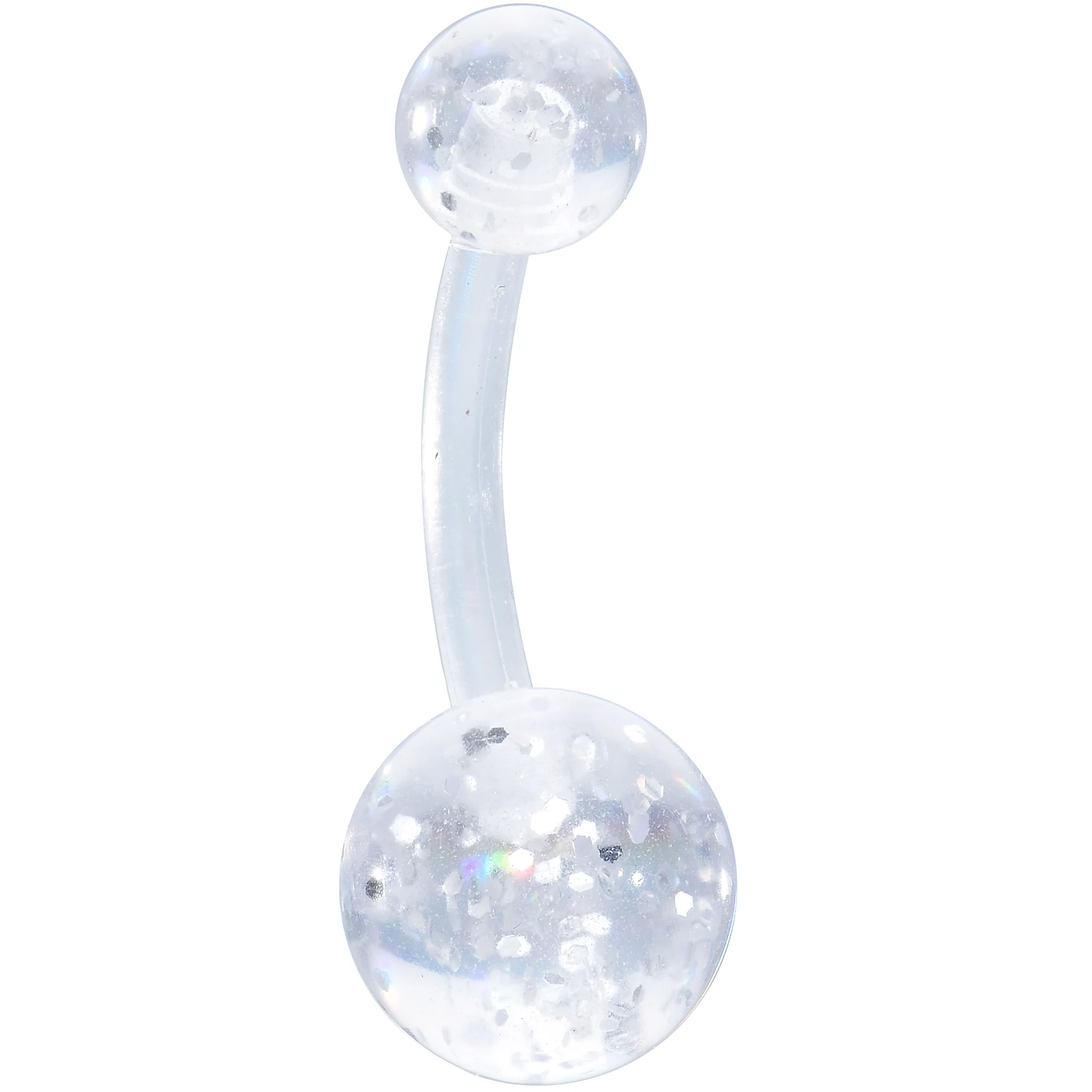 Black Yin Yang Ghost Glow in Dark Halloween Clear Belly Ring Set of 3 - Image 4