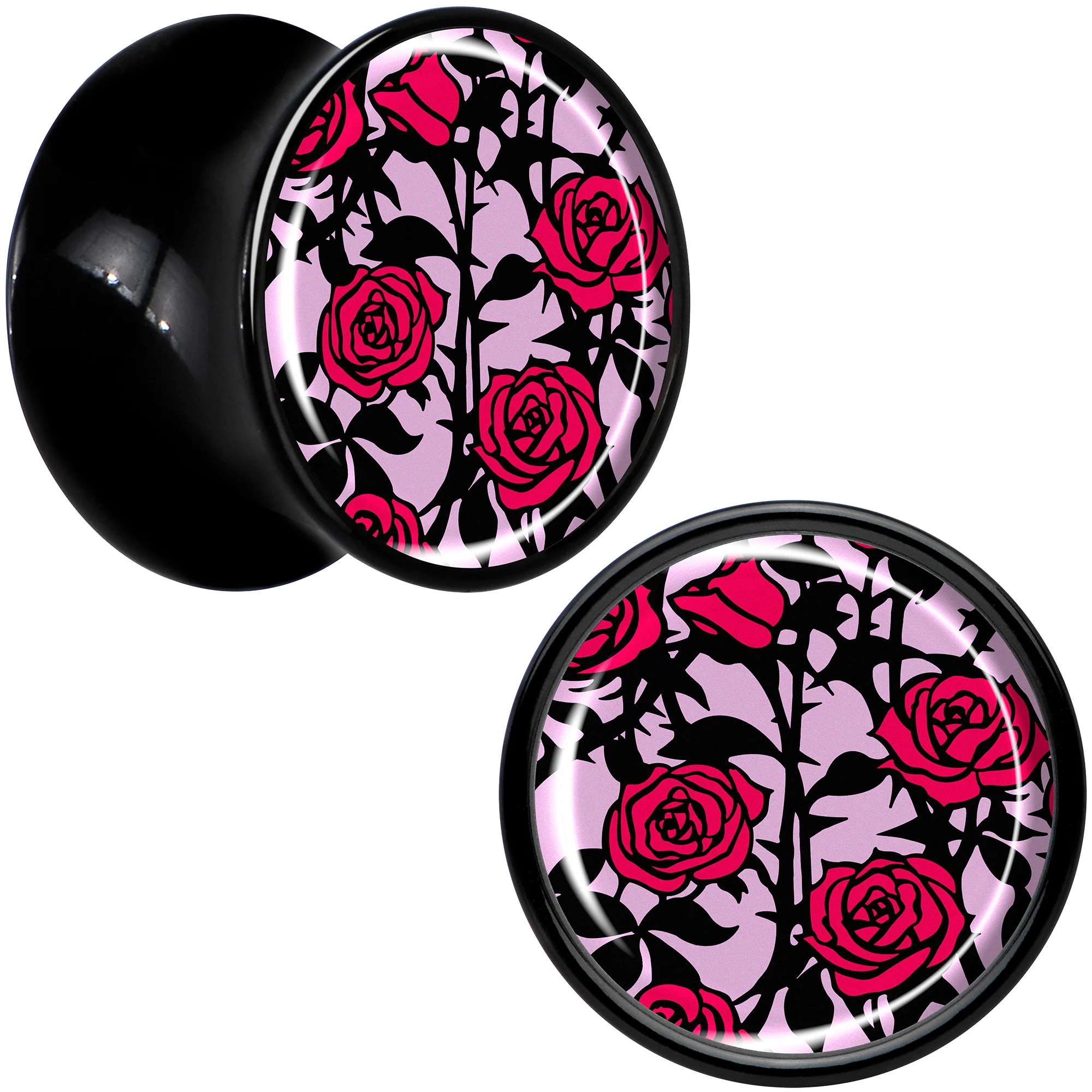 Blossom Creation Floral Love of Roses Black Acrylic Saddle Plug Set by Onyx O - Image 2