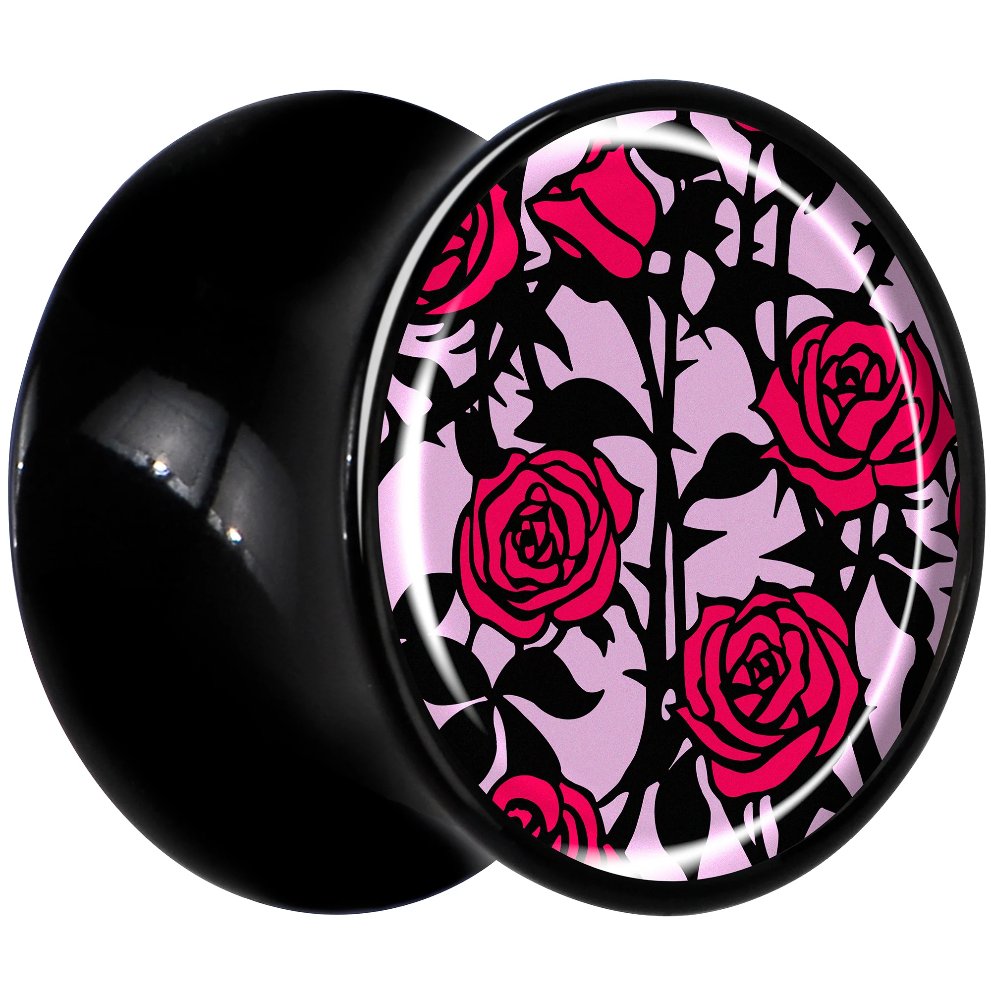 Blossom Creation Floral Love of Roses Black Acrylic Saddle Plug Set by Onyx O - Image 3