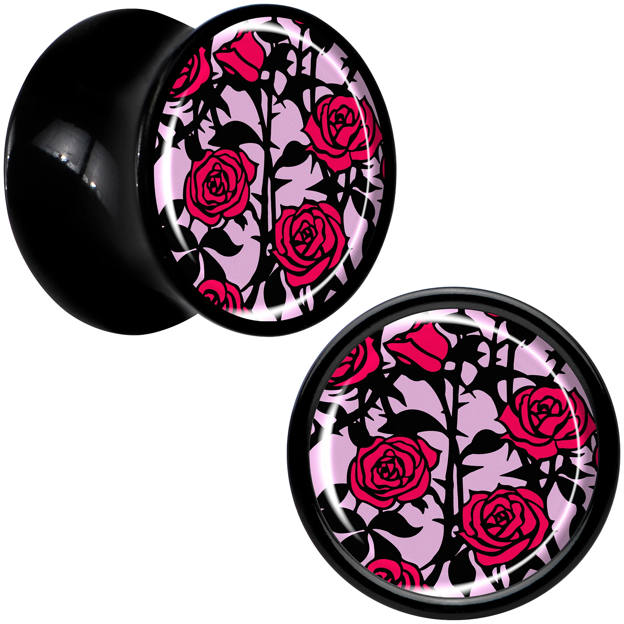 Blossom Creation Floral Love of Roses Black Acrylic Saddle Plug Set by Onyx O - Image 6