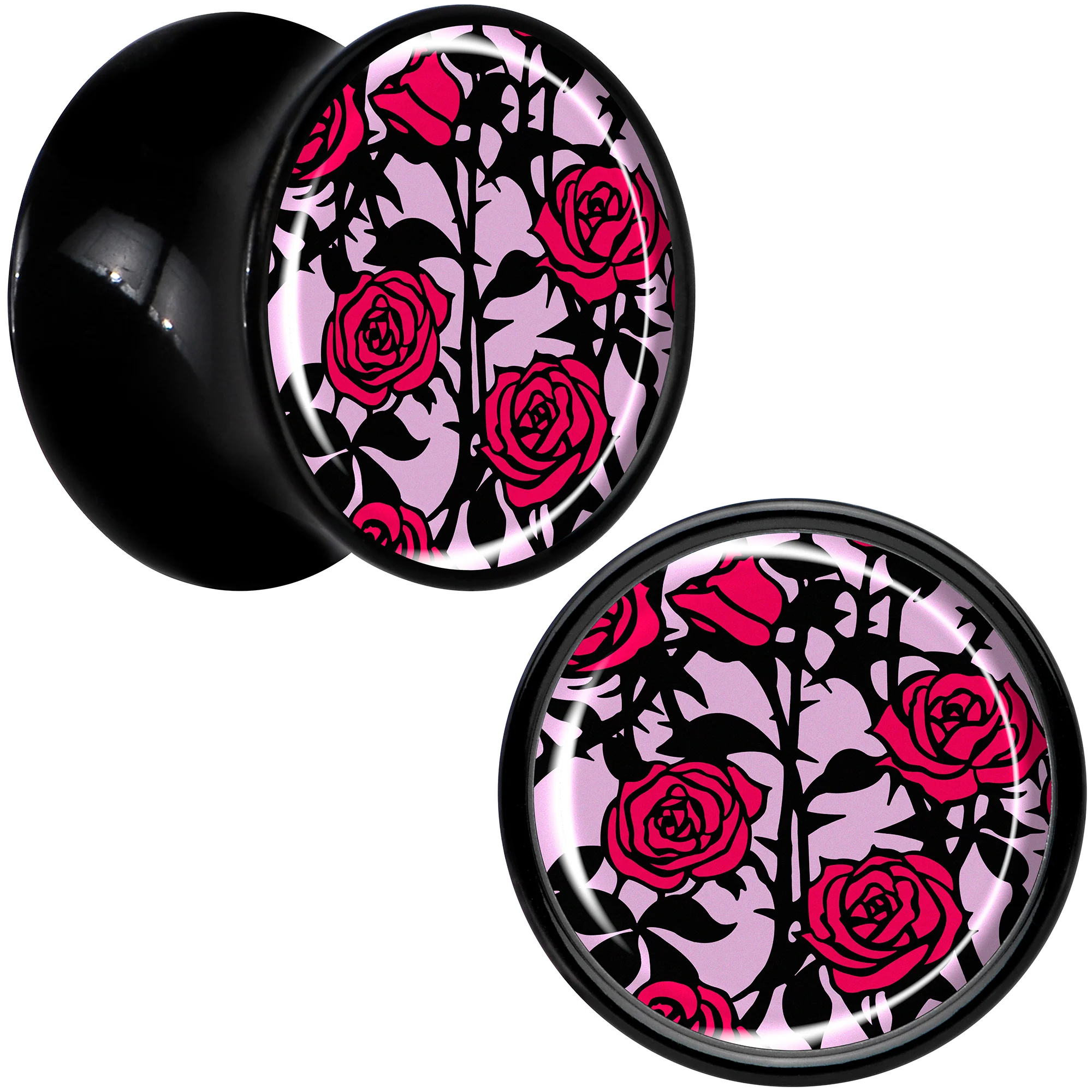 Blossom Creation Floral Love of Roses Black Acrylic Saddle Plug Set by Onyx O - Image 8