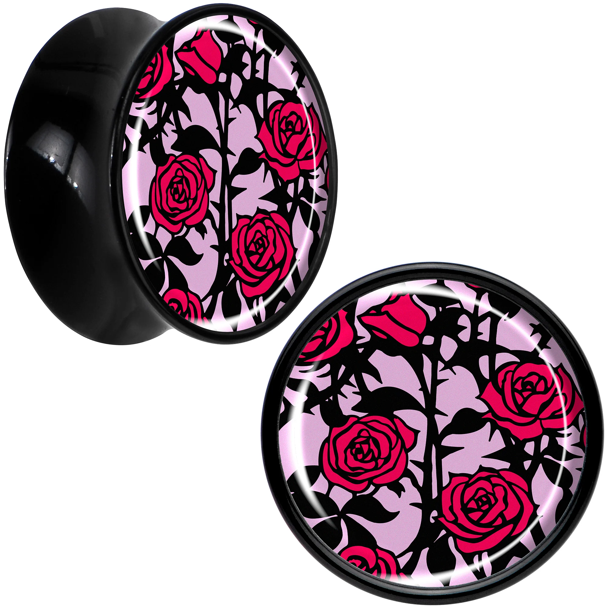 Blossom Creation Floral Love of Roses Black Acrylic Saddle Plug Set by Onyx O - Image 9