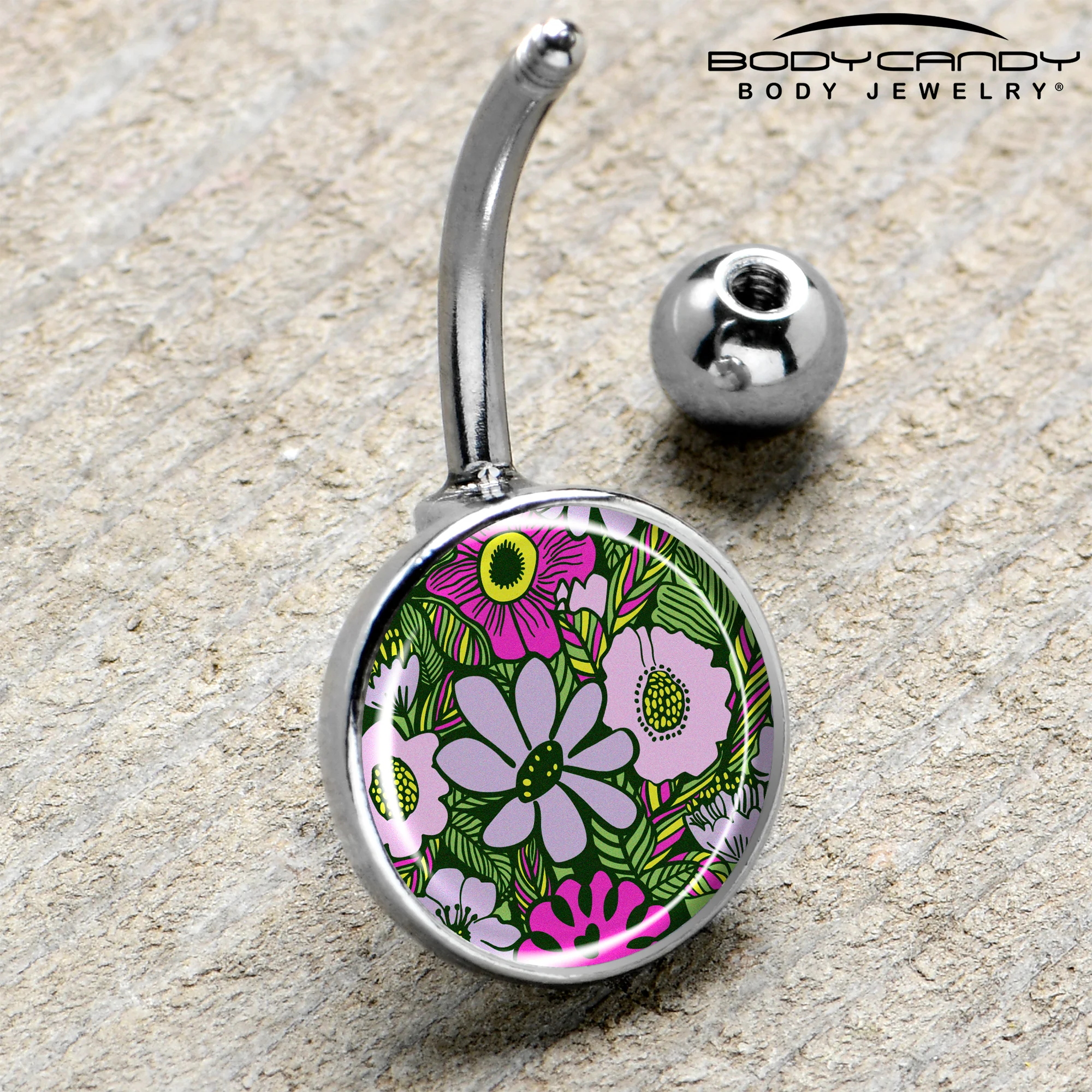Blossom Creation Paradise of Pink Flowers Belly Ring by Onyx O - Image 4