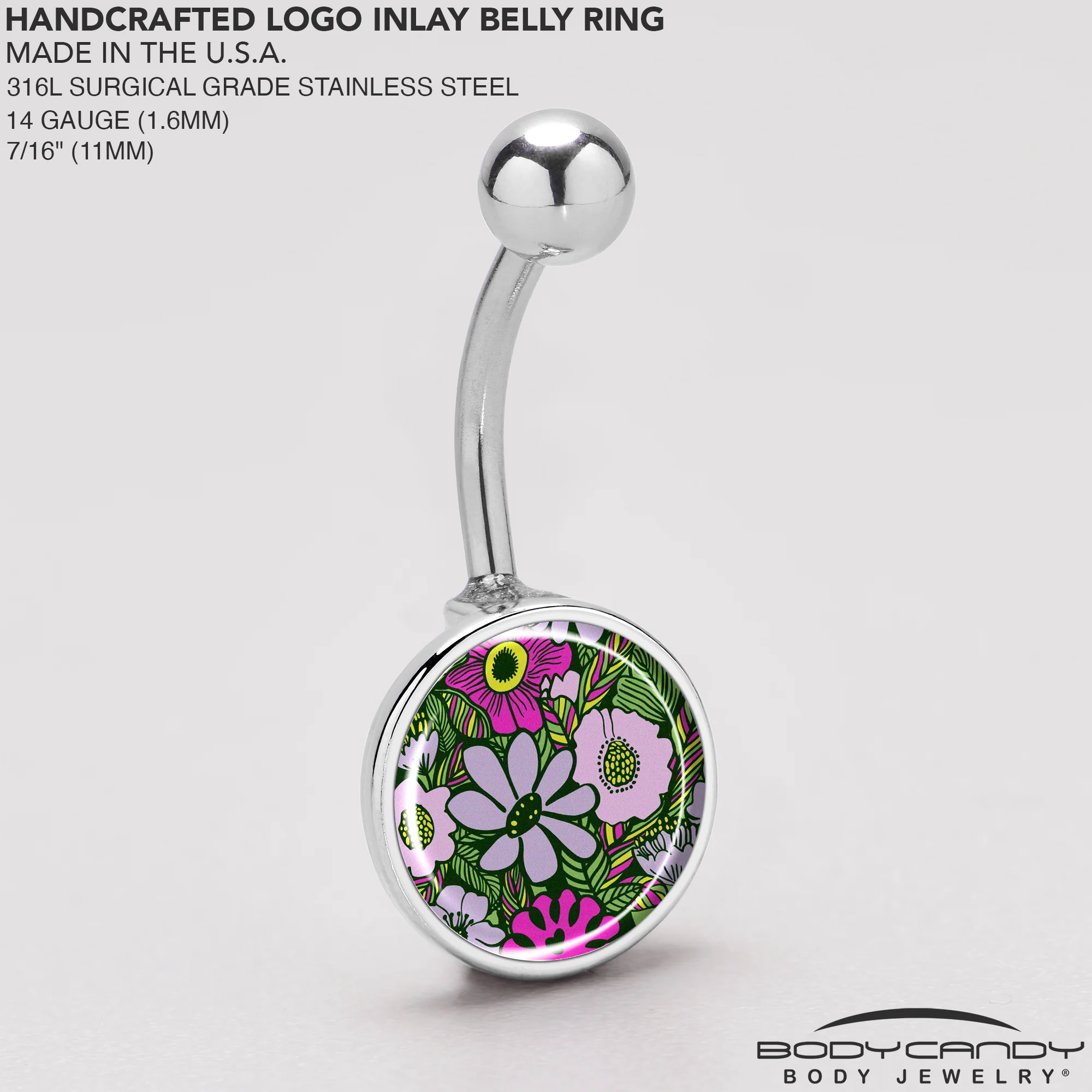 Blossom Creation Paradise of Pink Flowers Belly Ring by Onyx O - Image 5