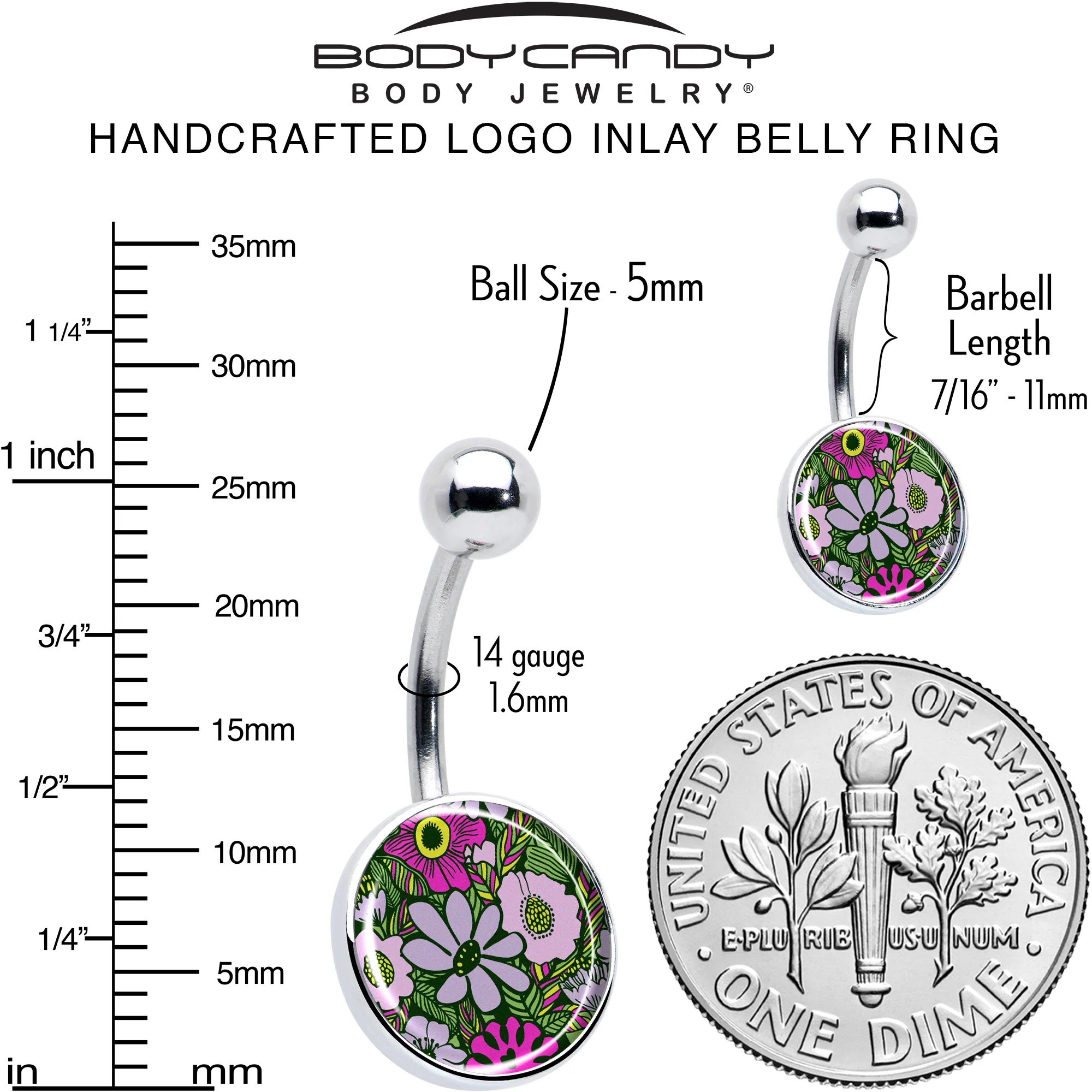 Blossom Creation Paradise of Pink Flowers Belly Ring by Onyx O - Image 6