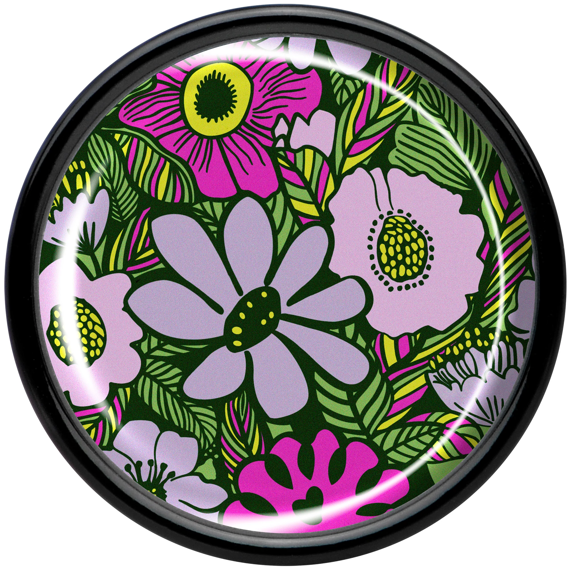 Blossom Creation Paradise of Pink Flowers Black Acrylic Saddle Plug Set by Onyx O - Image 4