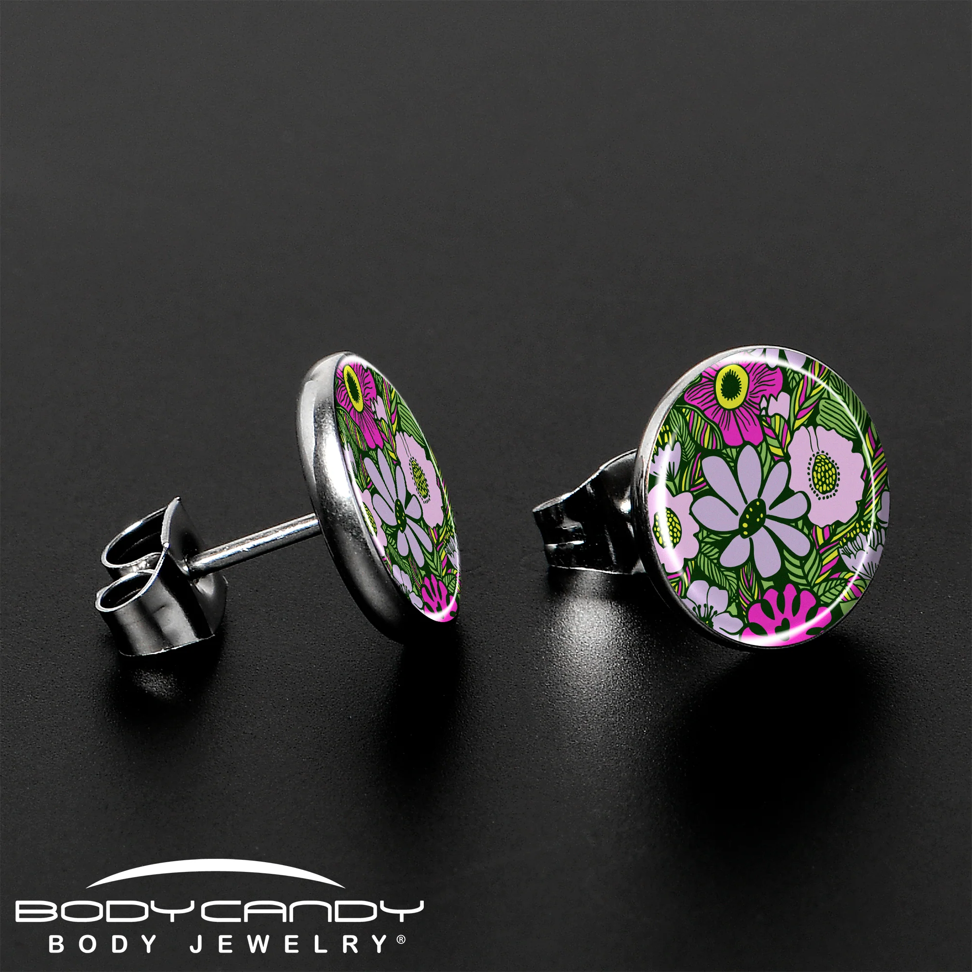 Blossom Creation Paradise of Pink Flowers Stud Earrings by Onyx O - Image 3