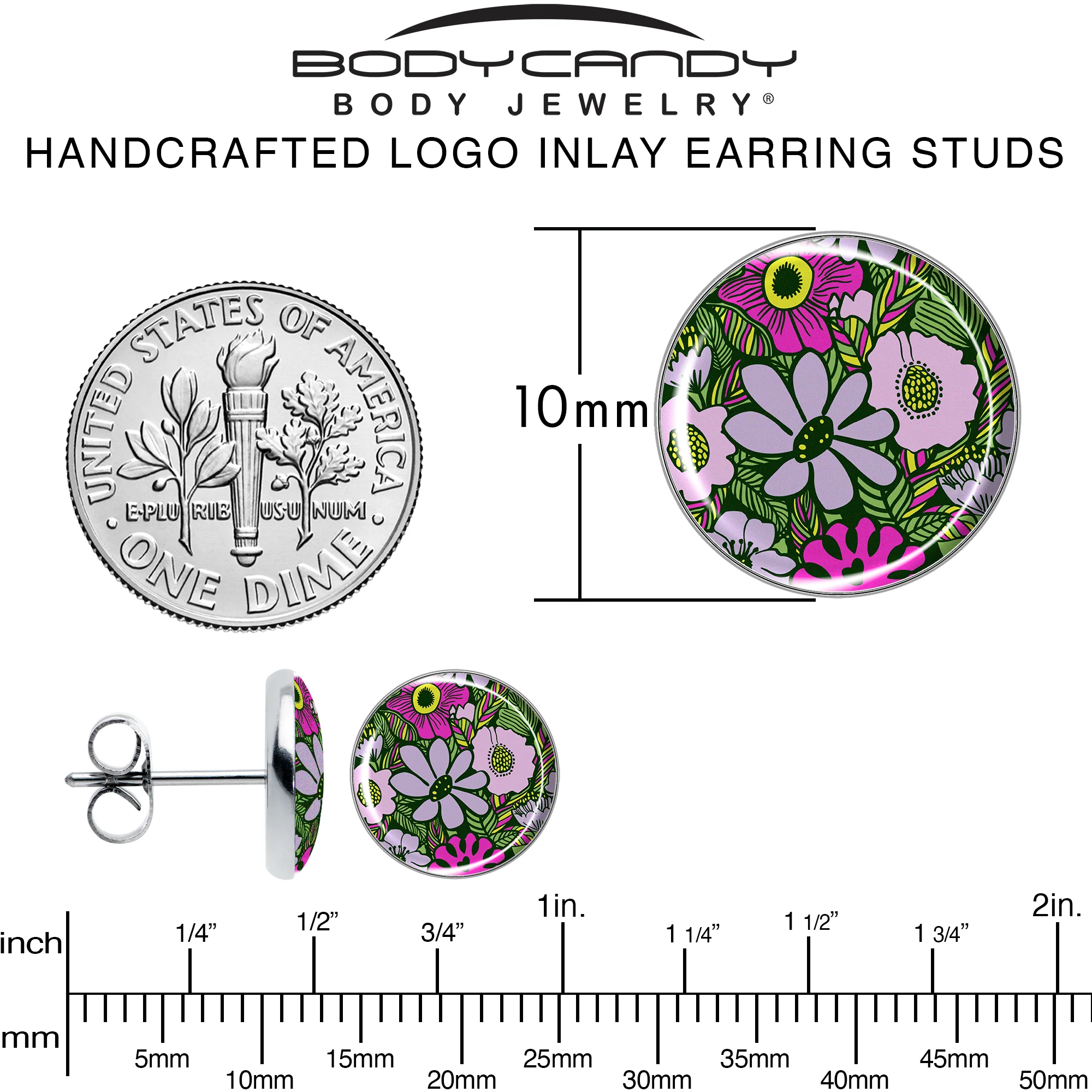Blossom Creation Paradise of Pink Flowers Stud Earrings by Onyx O - Image 6