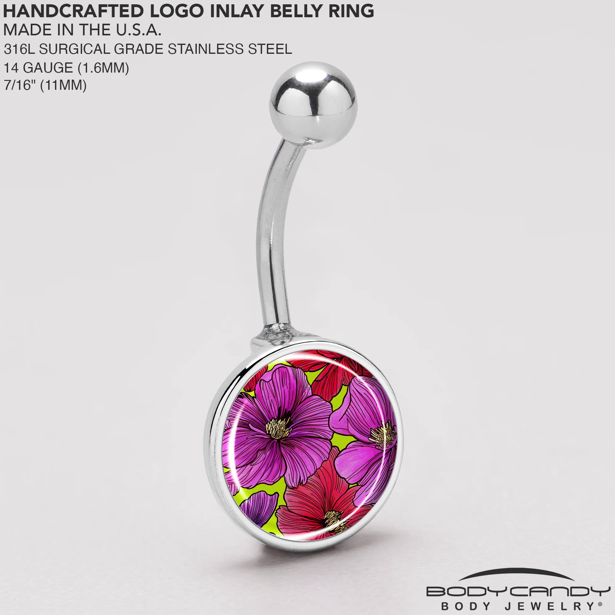 Blossom Creation Tropical Floral Flowers Belly Ring by Onyx O - Image 5