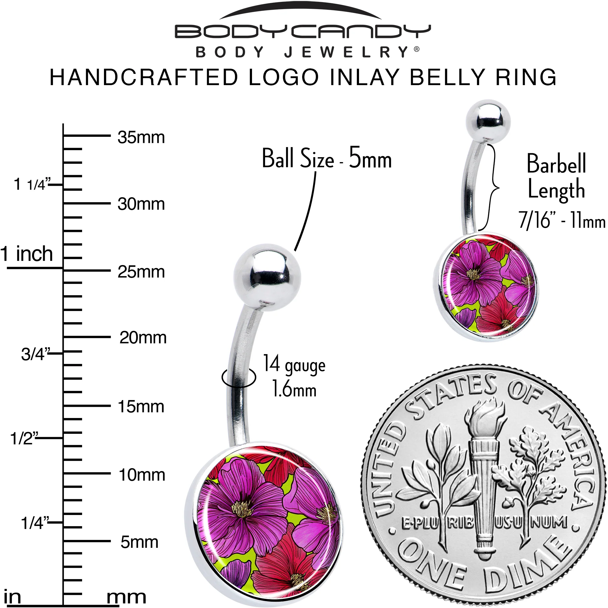 Blossom Creation Tropical Floral Flowers Belly Ring by Onyx O - Image 6