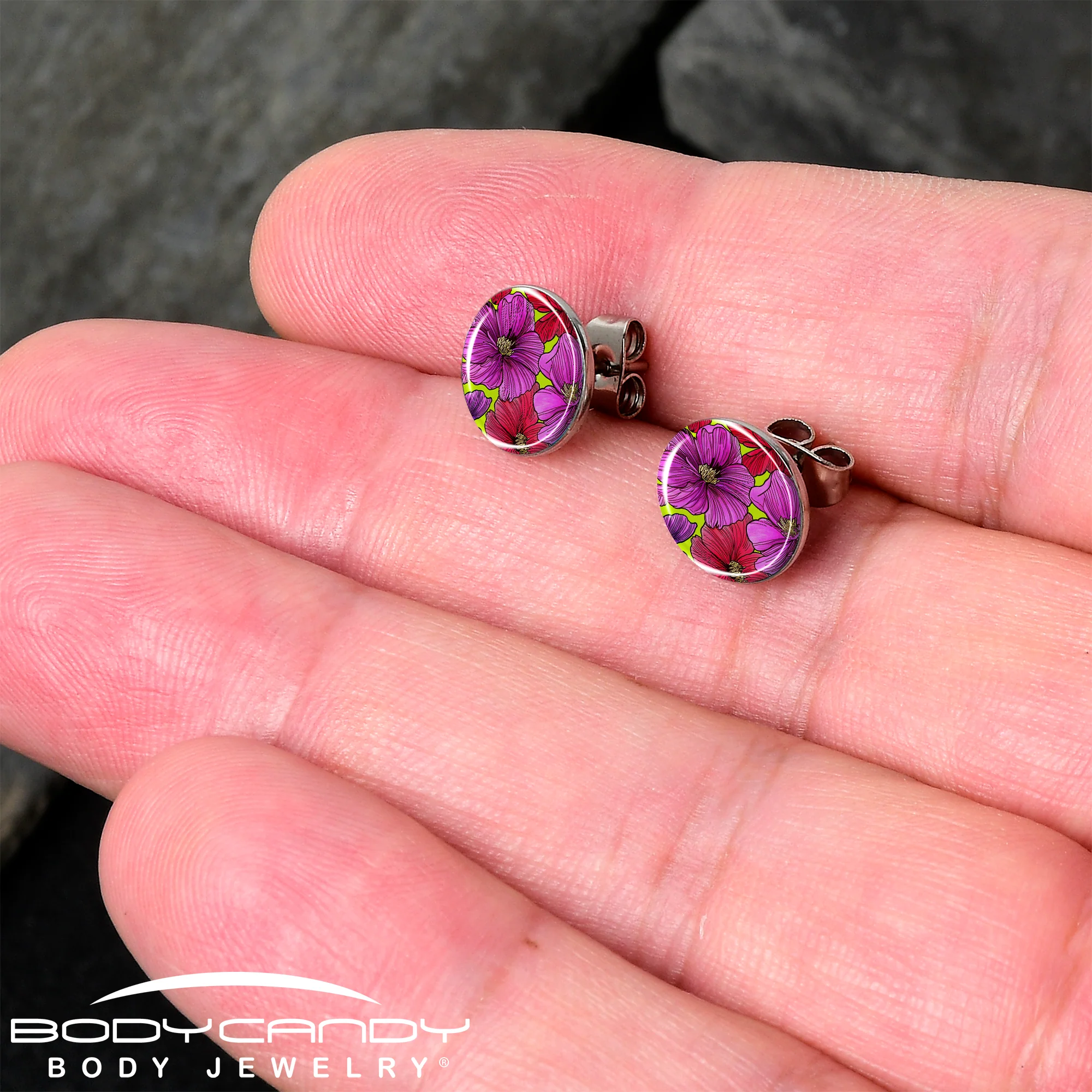 Blossom Creation Tropical Floral Flowers Stud Earrings by Onyx O - Image 2