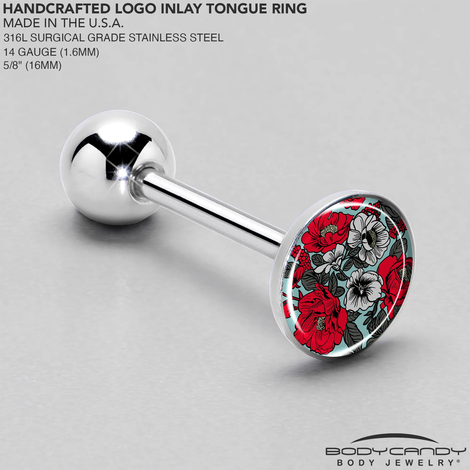 Blossom Creation Vibrant Bloom of Flowers Barbell Tongue Ring by Onyx O - Image 4
