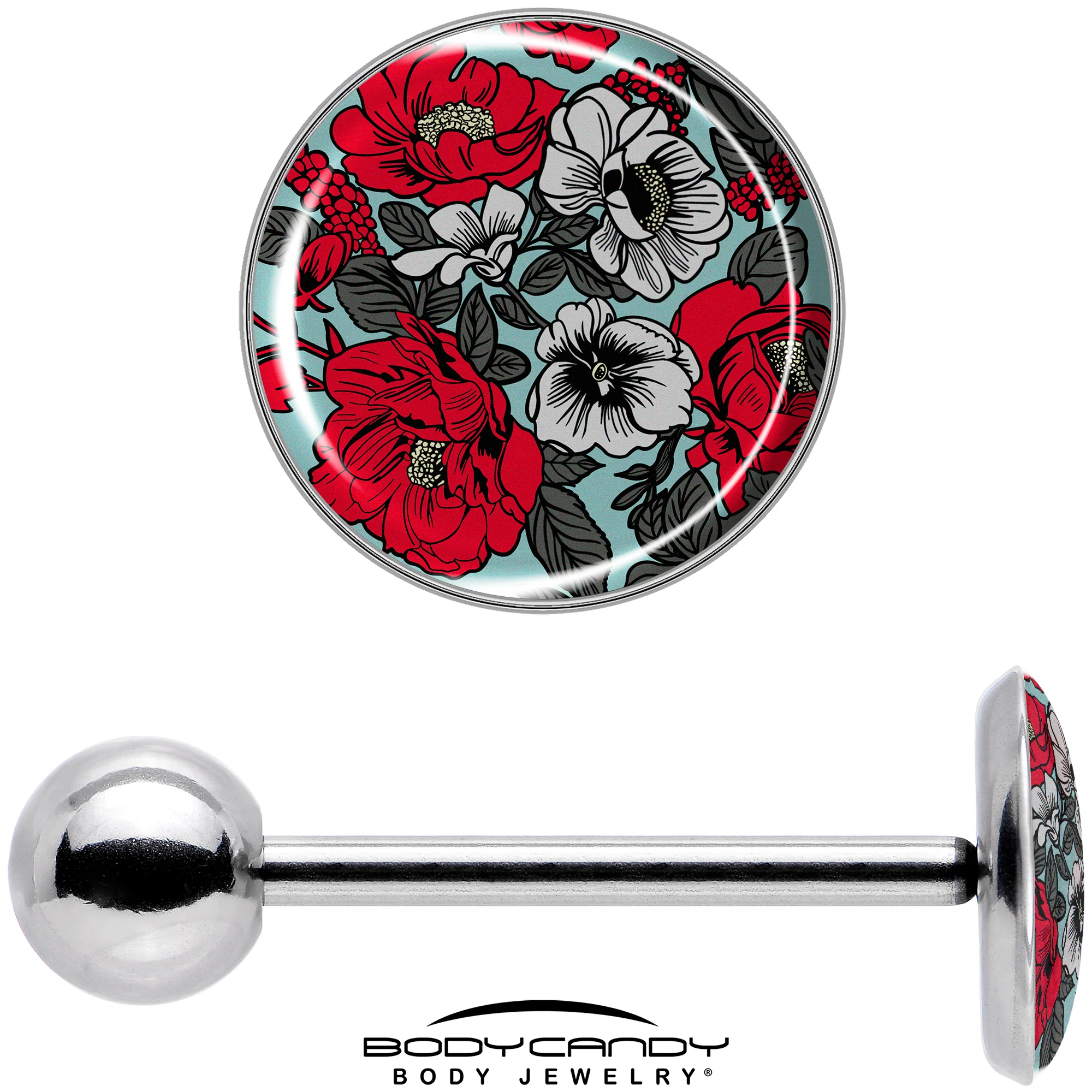 Blossom Creation Vibrant Bloom of Flowers Barbell Tongue Ring by Onyx O - Image 7