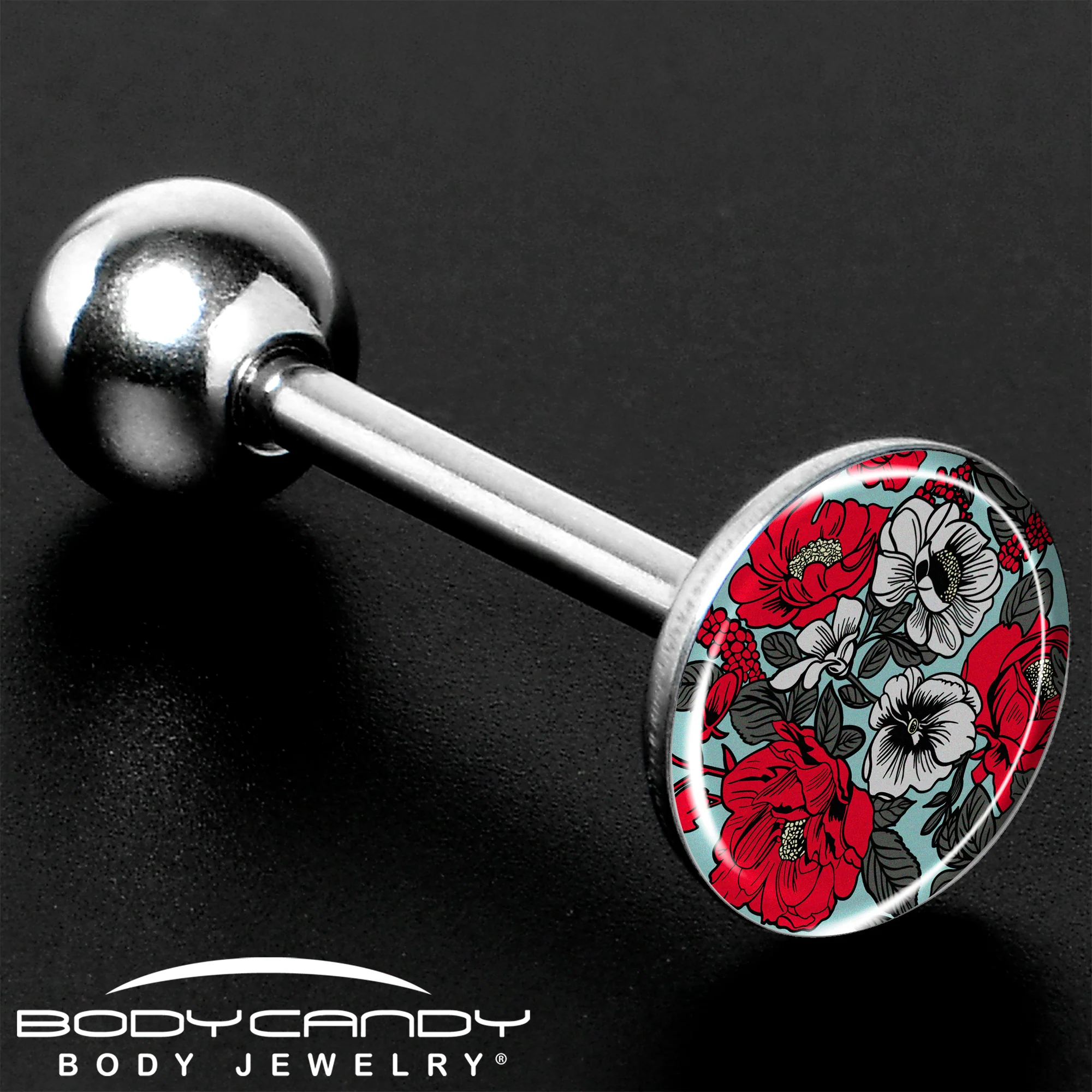 Blossom Creation Vibrant Bloom of Flowers Barbell Tongue Ring by Onyx O - Image 8