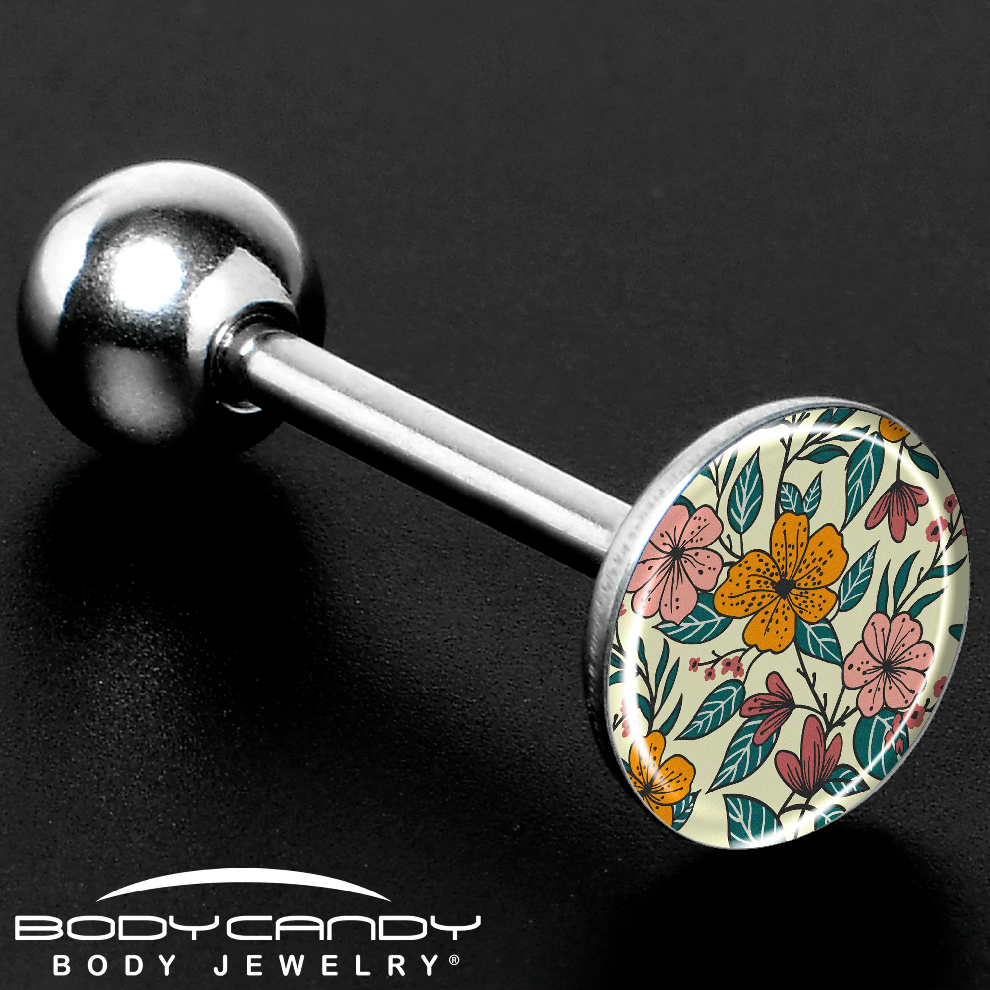 Blossom Creation Wildflower Flowers Barbell Tongue Ring by Onyx O - Image 8