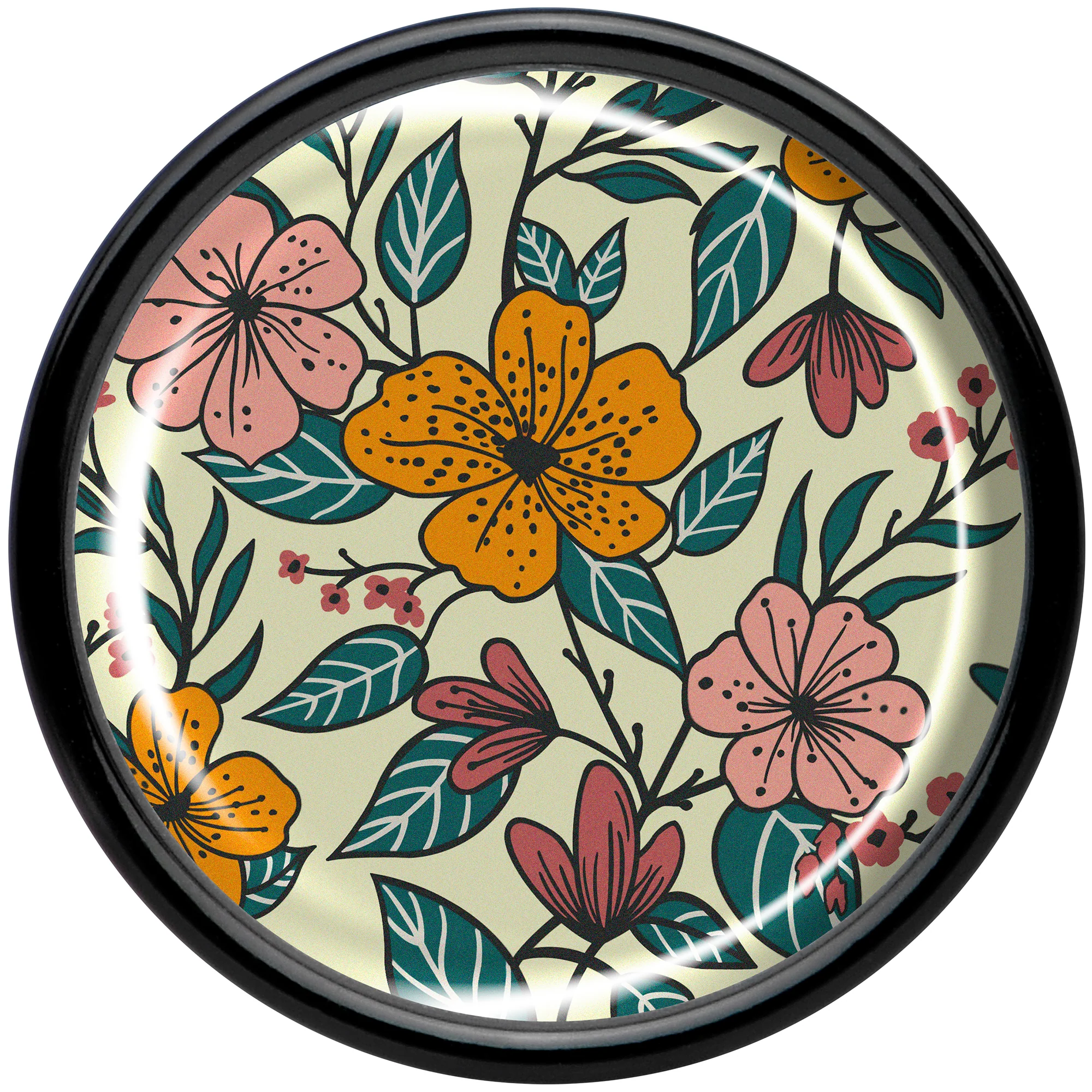 Blossom Creation Wildflower Flowers Black Acrylic Saddle Plug Set by Onyx O - Image 4