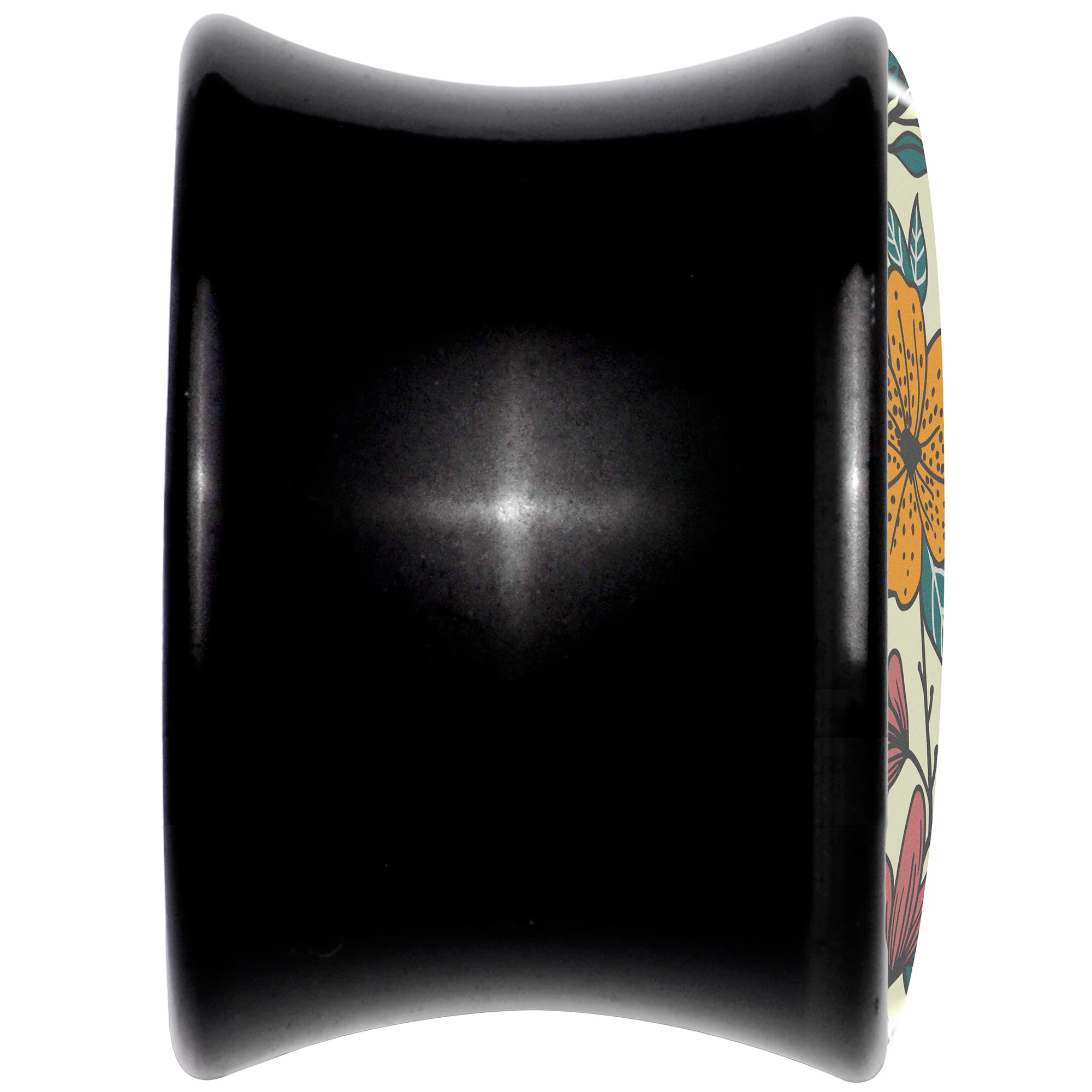 Blossom Creation Wildflower Flowers Black Acrylic Saddle Plug Set by Onyx O - Image 5