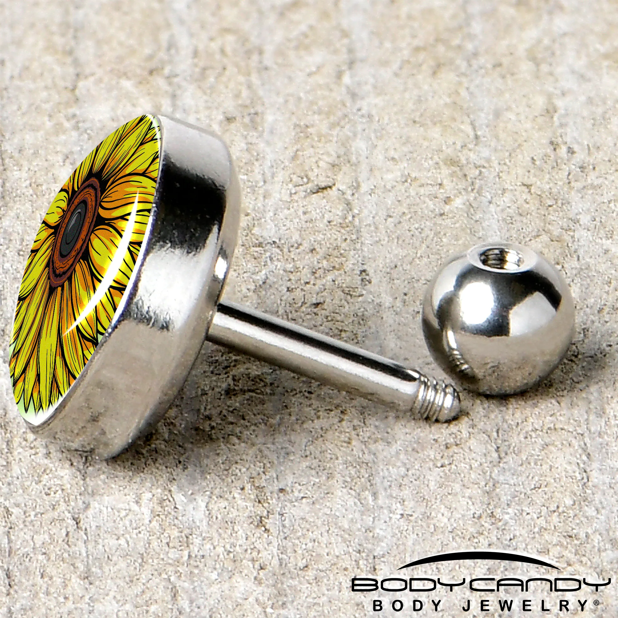 Blossom Creation Yellow Sunflower Tragus Cartilage Earring by Onyx O - Image 5