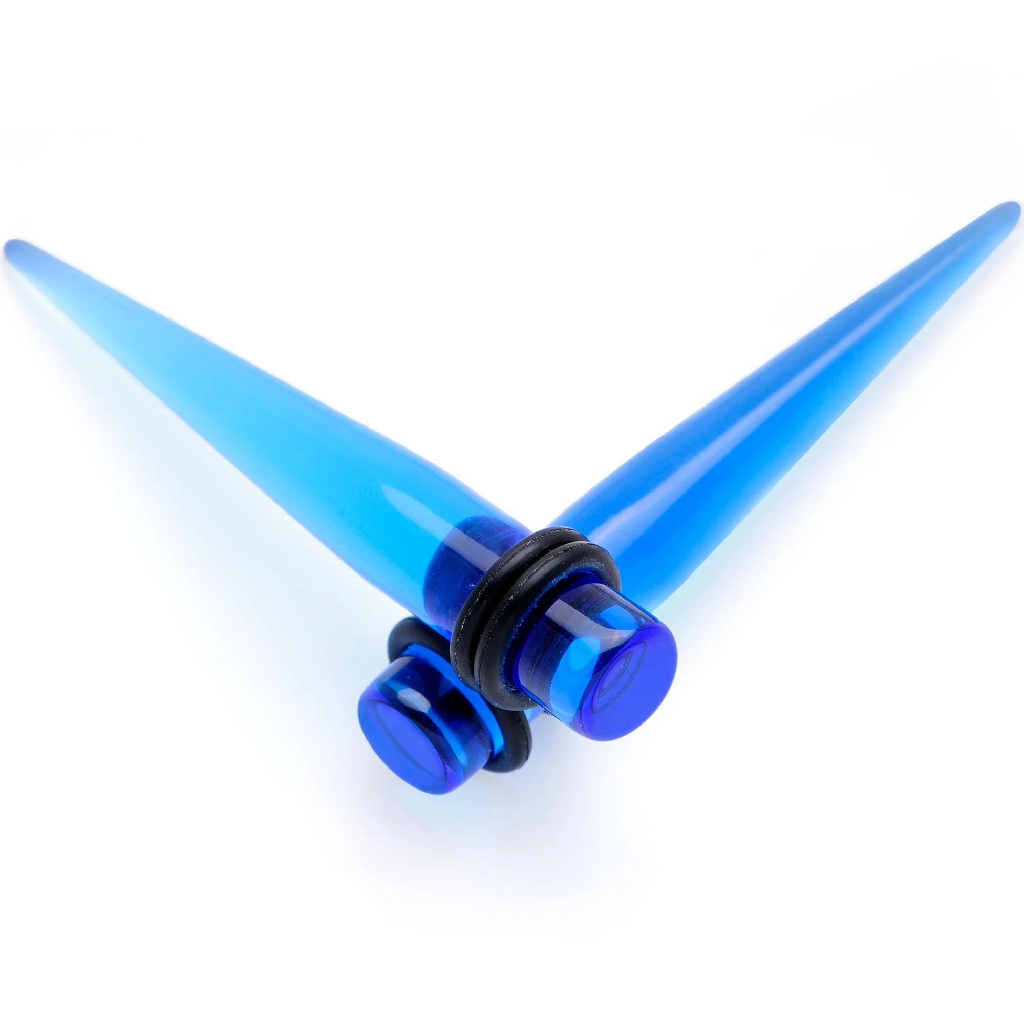 Blue Acrylic Straight Taper Set Available in Sizes  14G to 00G - Image 3