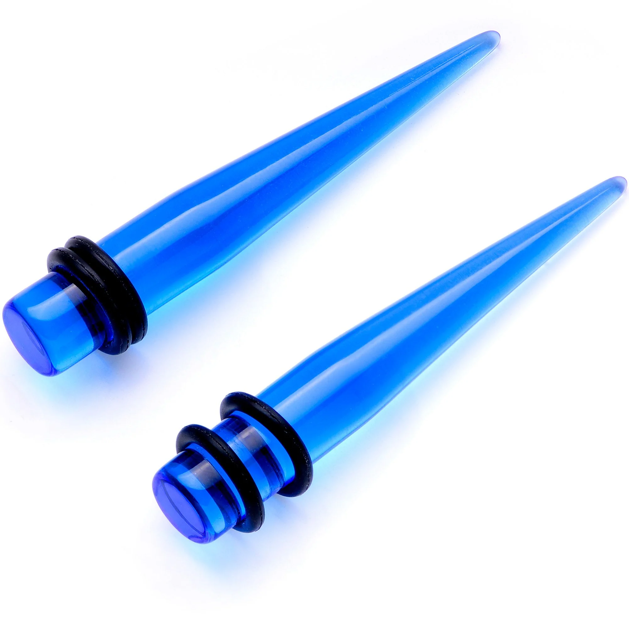 Blue Acrylic Straight Taper Set Available in Sizes  14G to 00G - Image 4