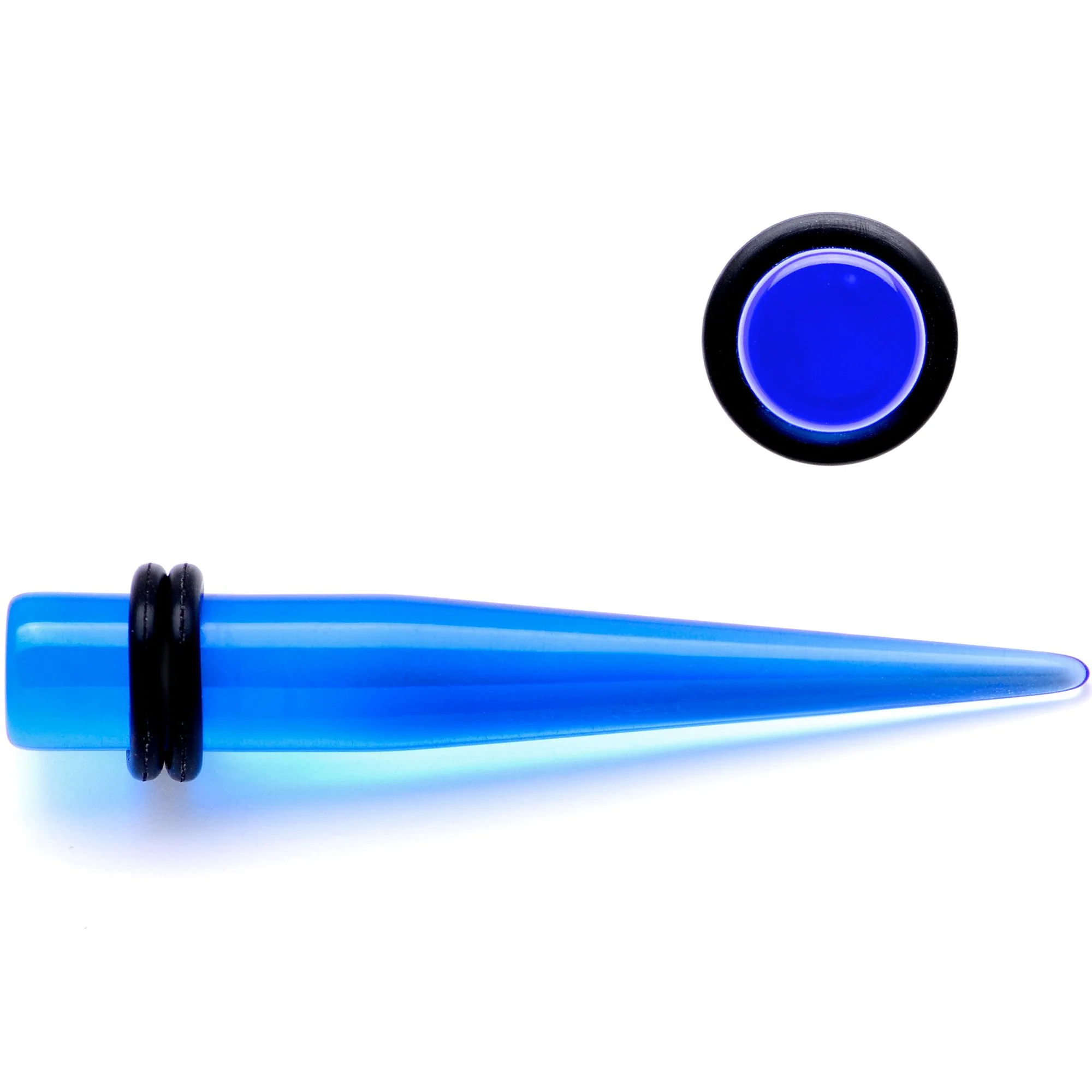 Blue Acrylic Straight Taper Set Available in Sizes  14G to 00G - Image 5