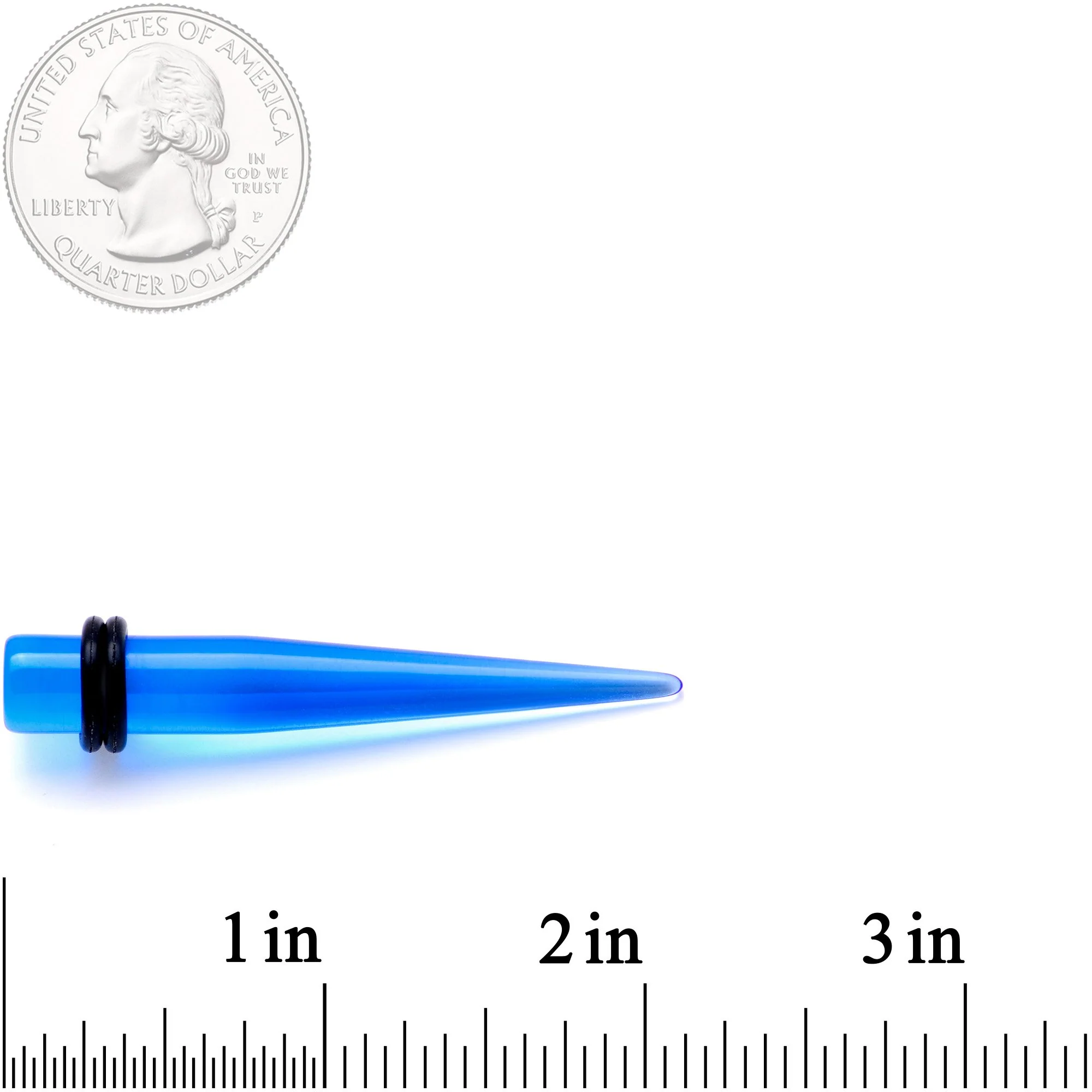 Blue Acrylic Straight Taper Set Available in Sizes  14G to 00G - Image 6