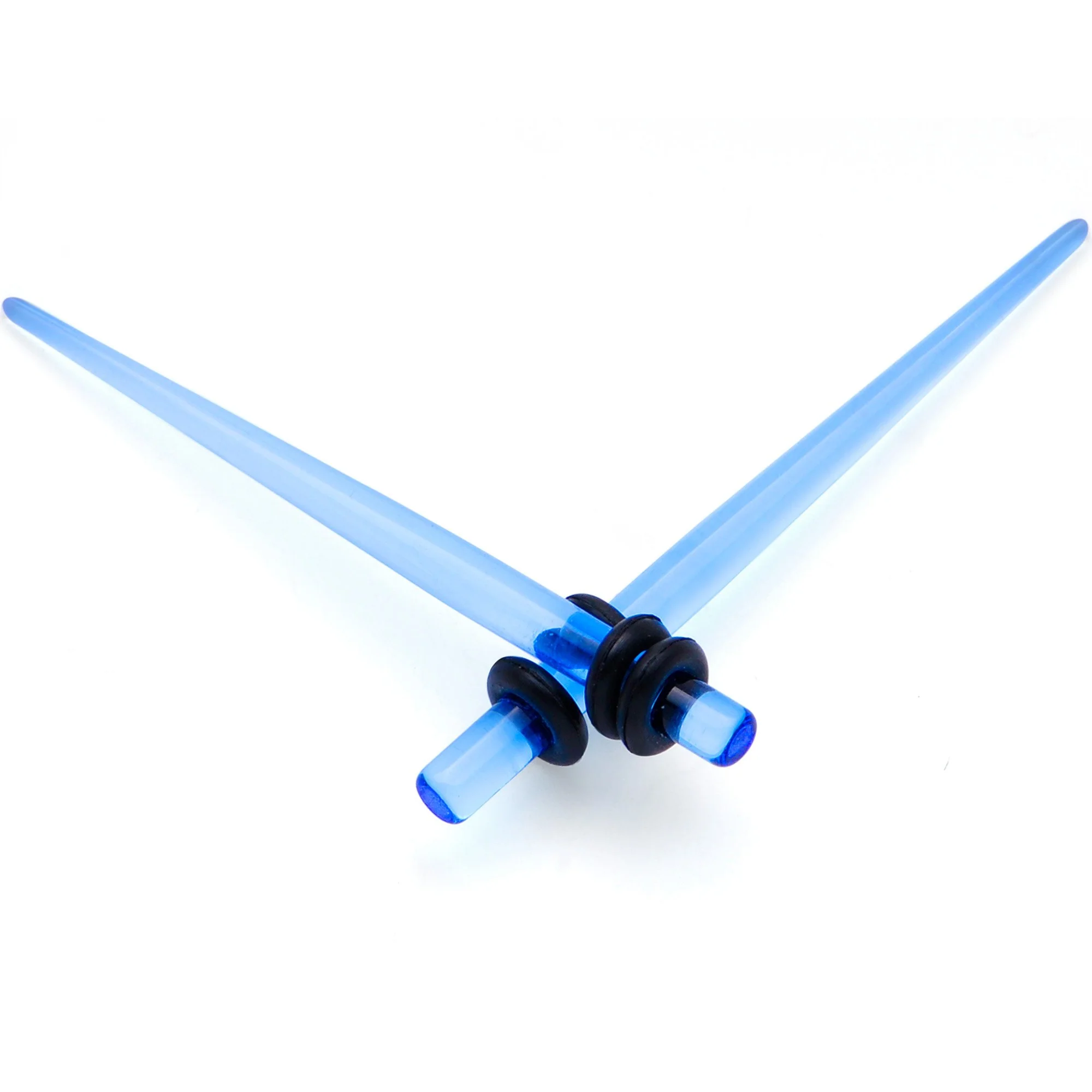 Blue Acrylic Straight Taper Set Available in Sizes  14G to 00G - Image 8