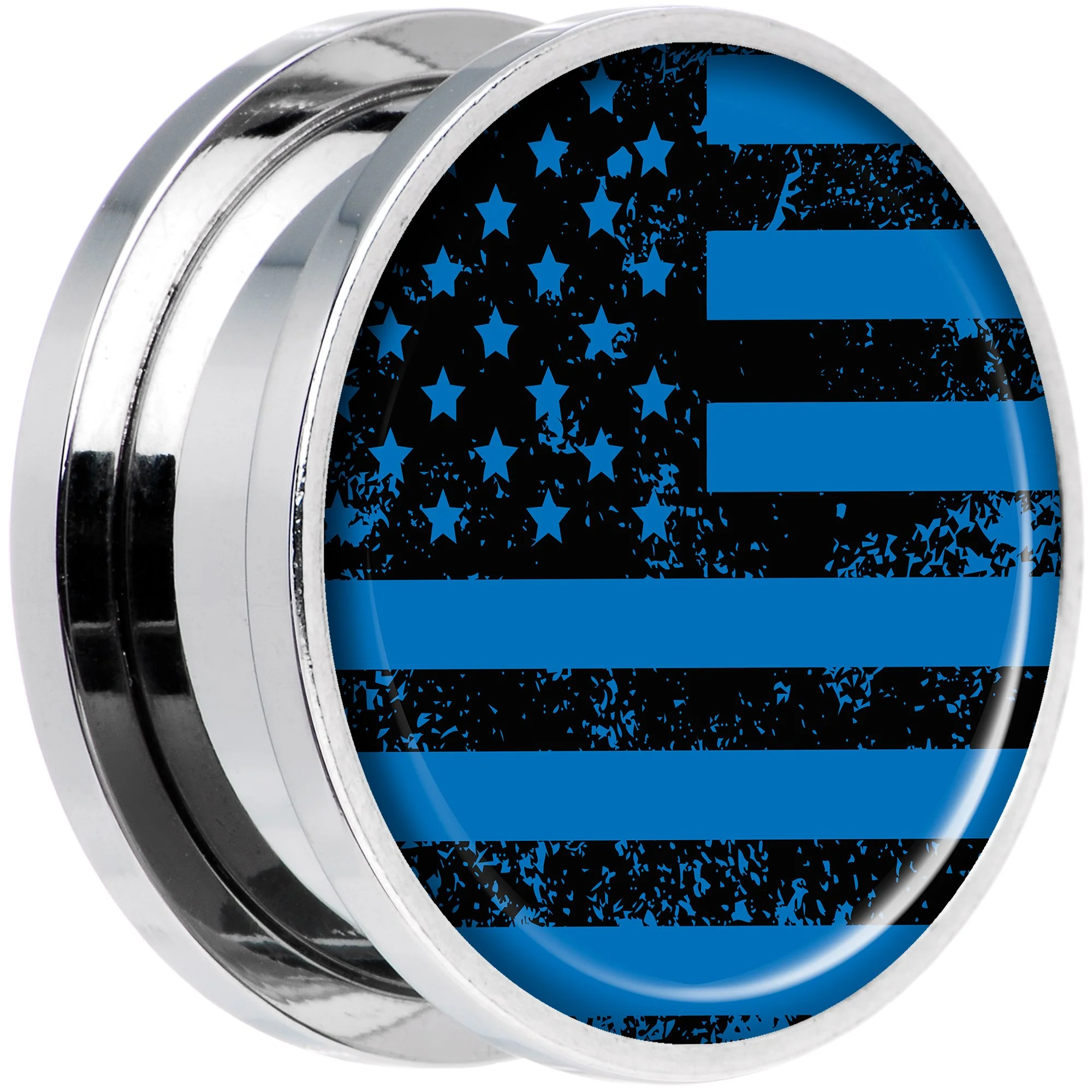 Blue American Flag Steel Screw Fit Plug Set 20mm - Image 2