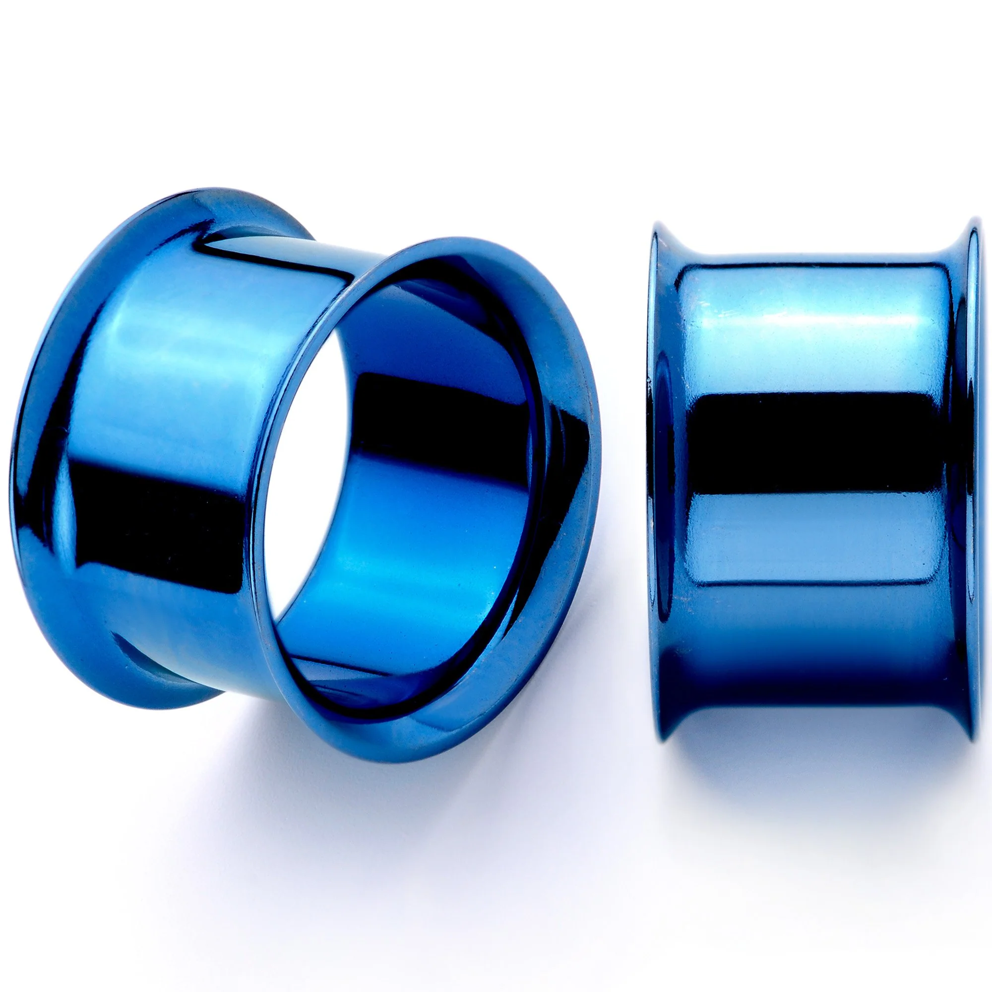 Blue Anodized Steel Double Flare Tunnel Plug Set 4mm to 16mm - Image 11
