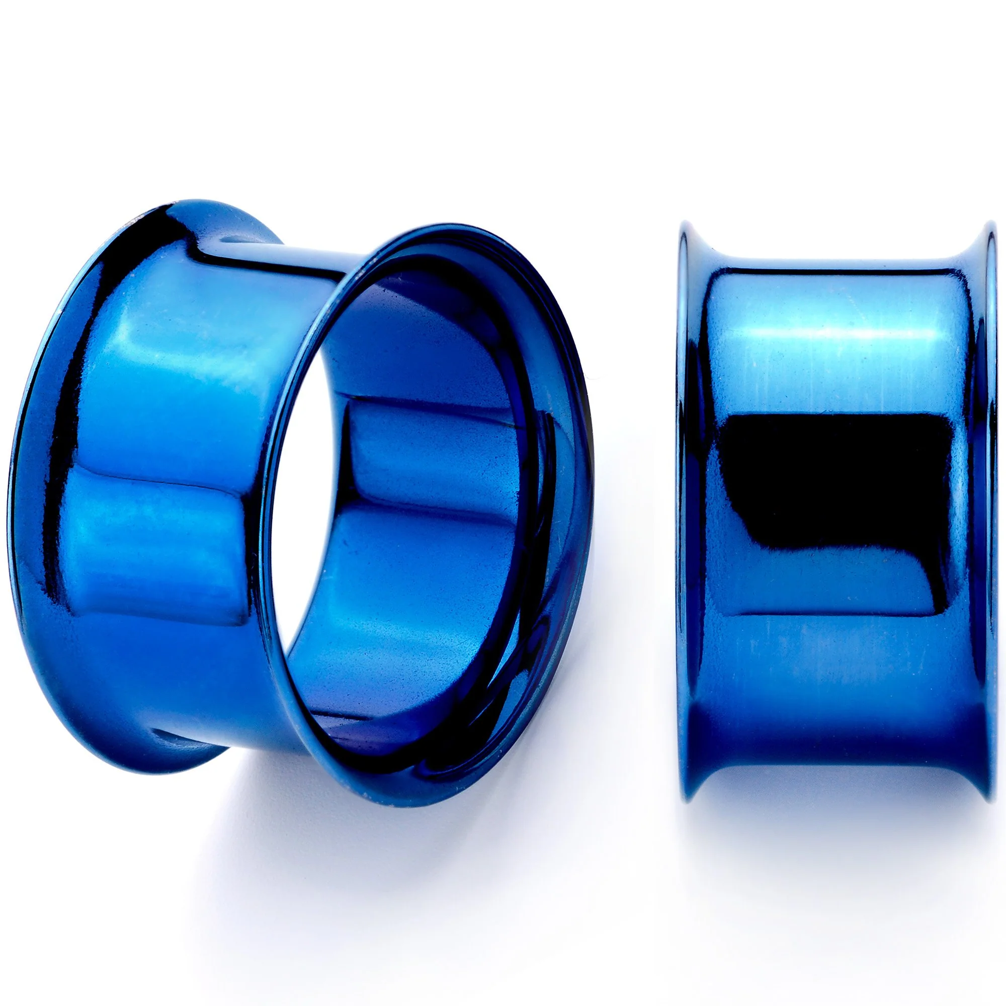 Blue Anodized Steel Double Flare Tunnel Plug Set 4mm to 16mm - Image 12